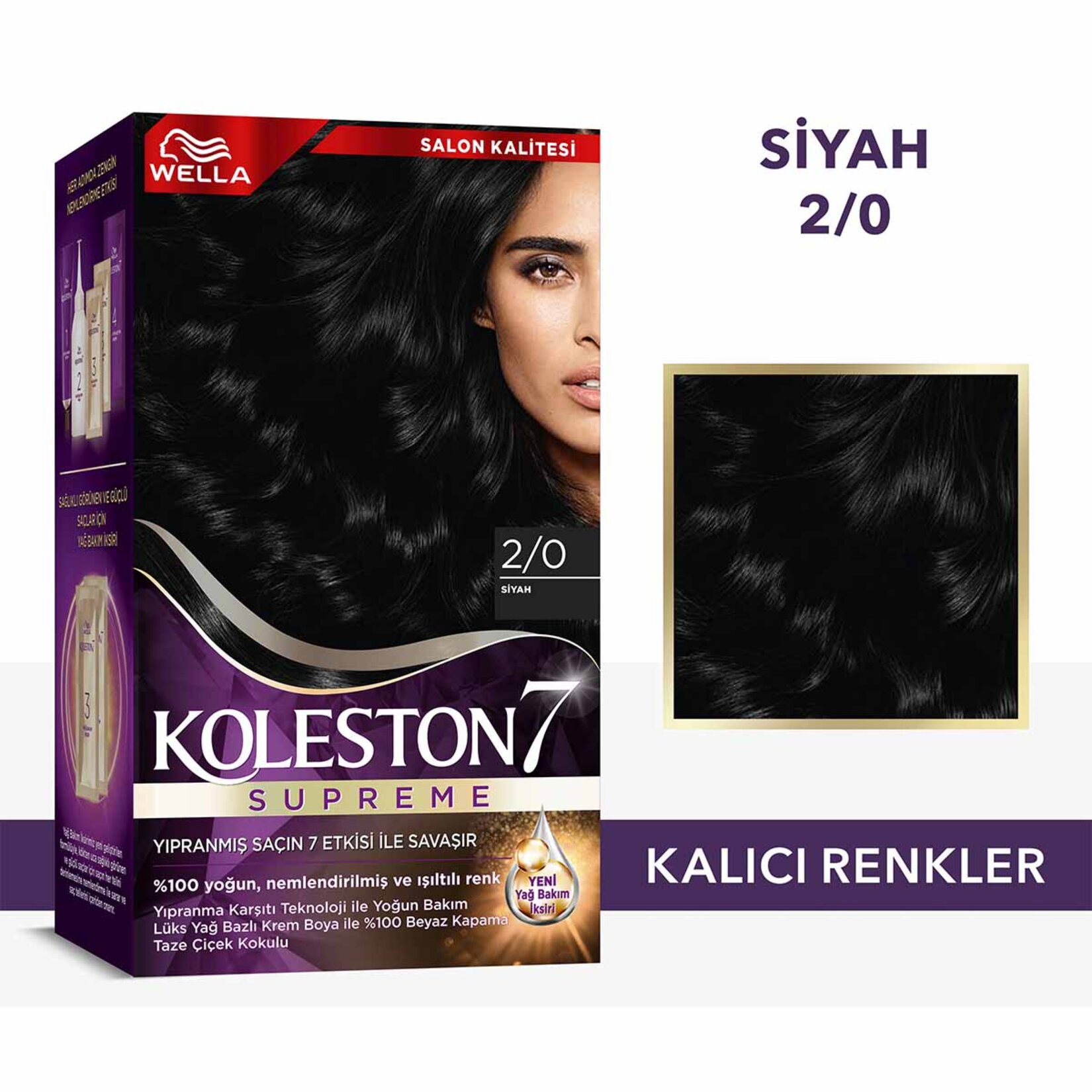 Koleston Supreme Saç Boyası 2/0 Siyah 135 Ml - Görsel 2