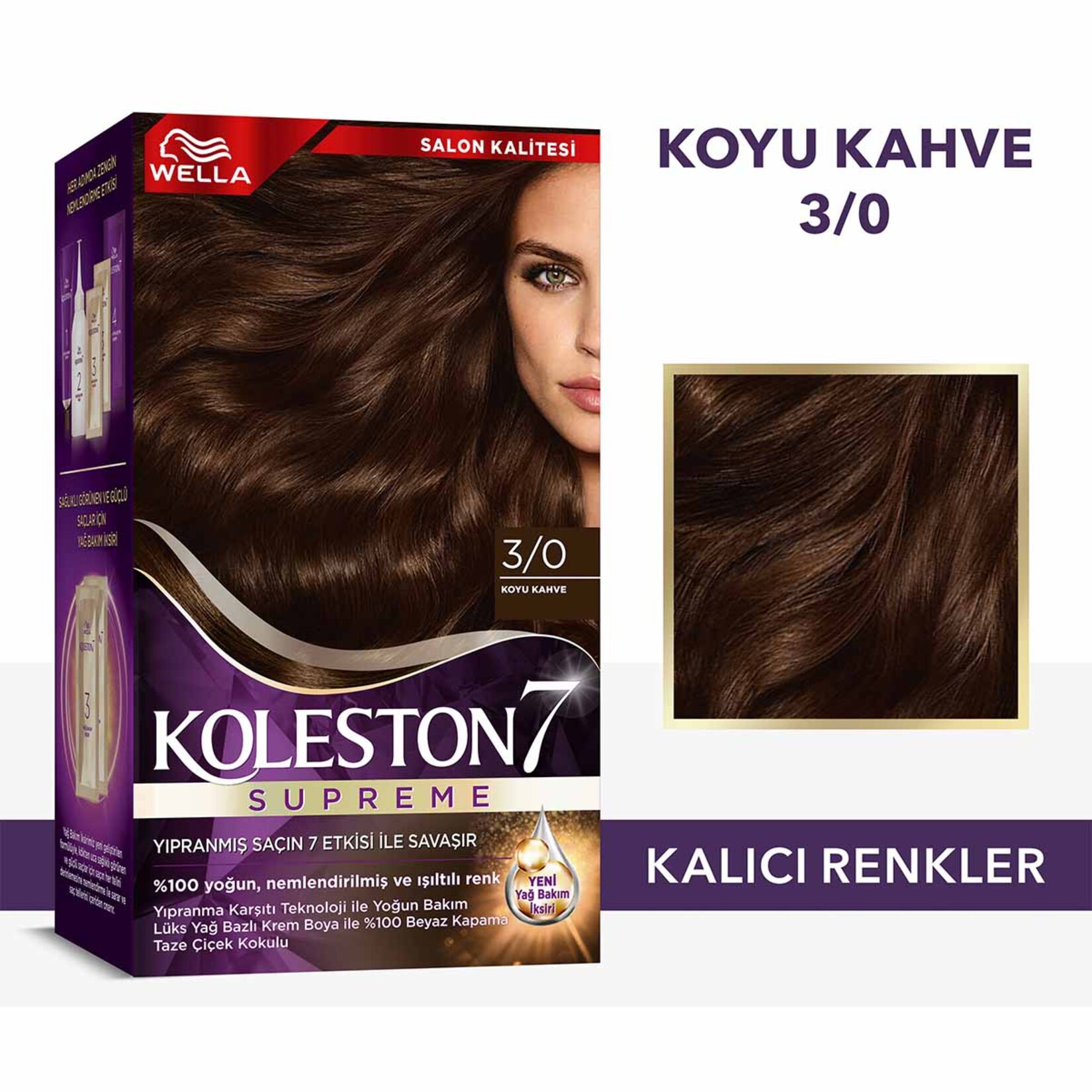 Koleston Supreme Saç Boyası 3/0 Koyu Kahve 135 Ml - Görsel 2