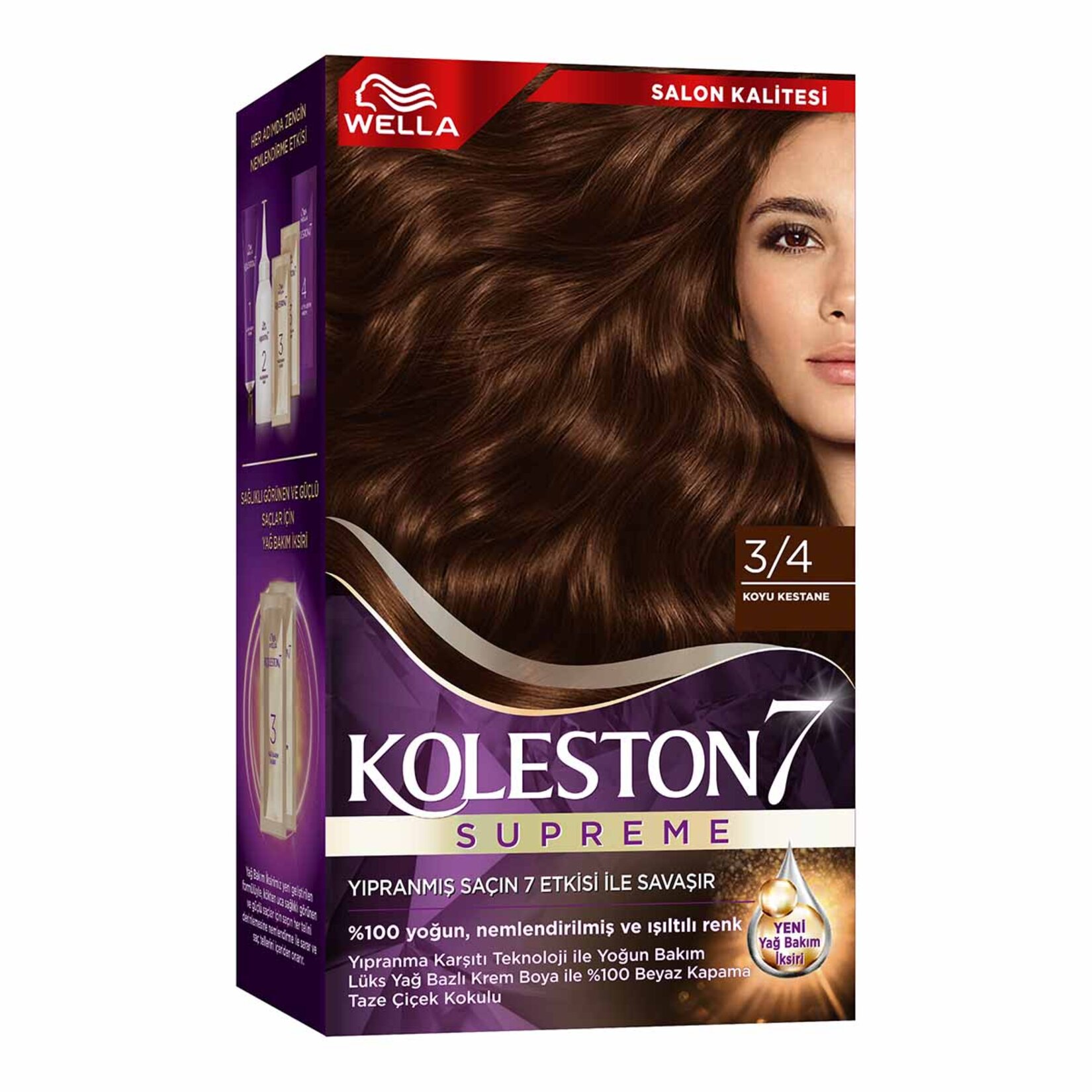 Koleston Supreme Saç Boyası 3/4 Koyu Kestane 135 Ml - Görsel 1