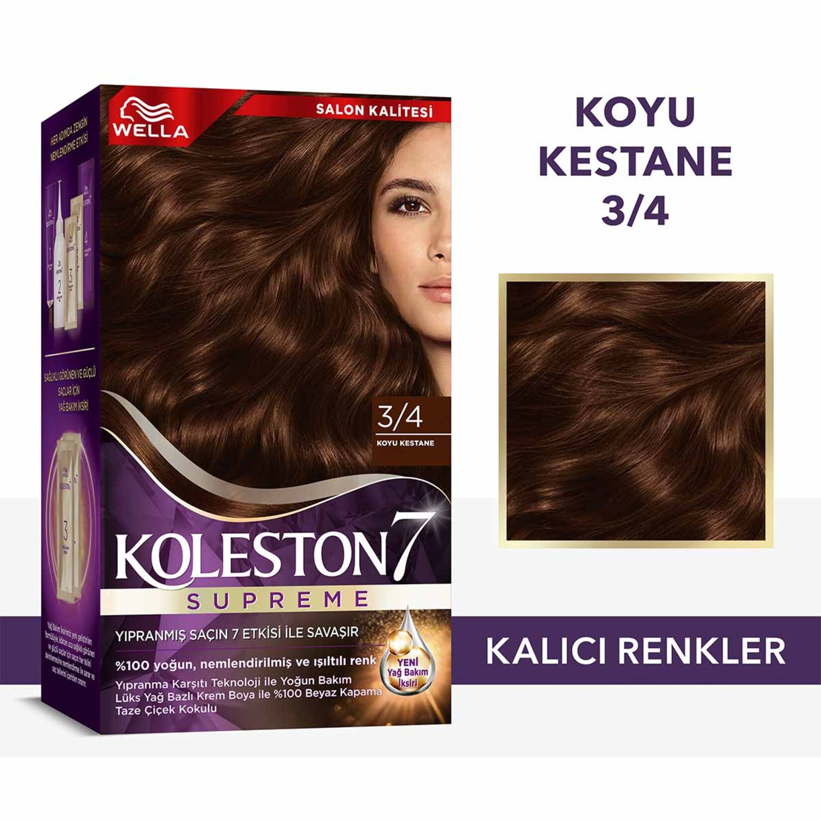 Koleston Supreme Saç Boyası 3/4 Koyu Kestane 135 Ml - Görsel 2