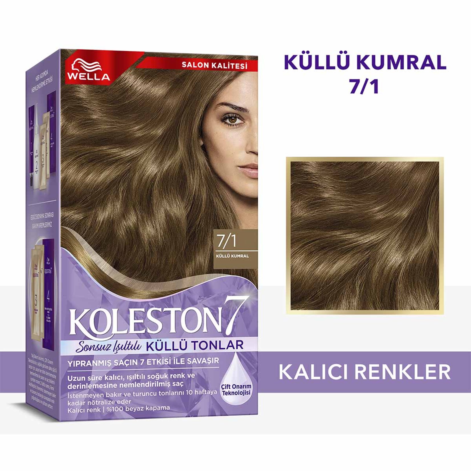 Koleston Supreme Sonsuz Işıltılı Küllü Tonlar Saç Boyası 7/1 Küllü Kumral 135 Ml - Görsel 2
