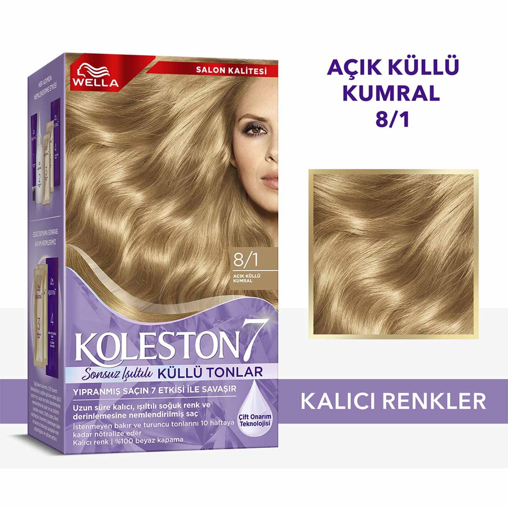 Koleston Supreme Sonsuz Işıltılı Küllü Tonlar Saç Boyası 8/1 Açık Küllü Kumral - Görsel 2