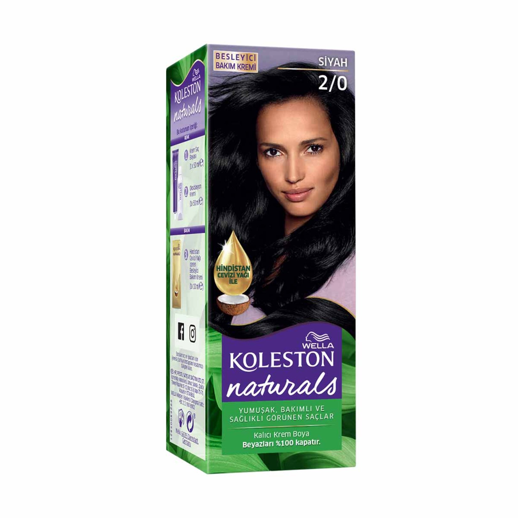 Wella Koleston Naturals Saç Boyası 2/0 Siyah - Görsel 1