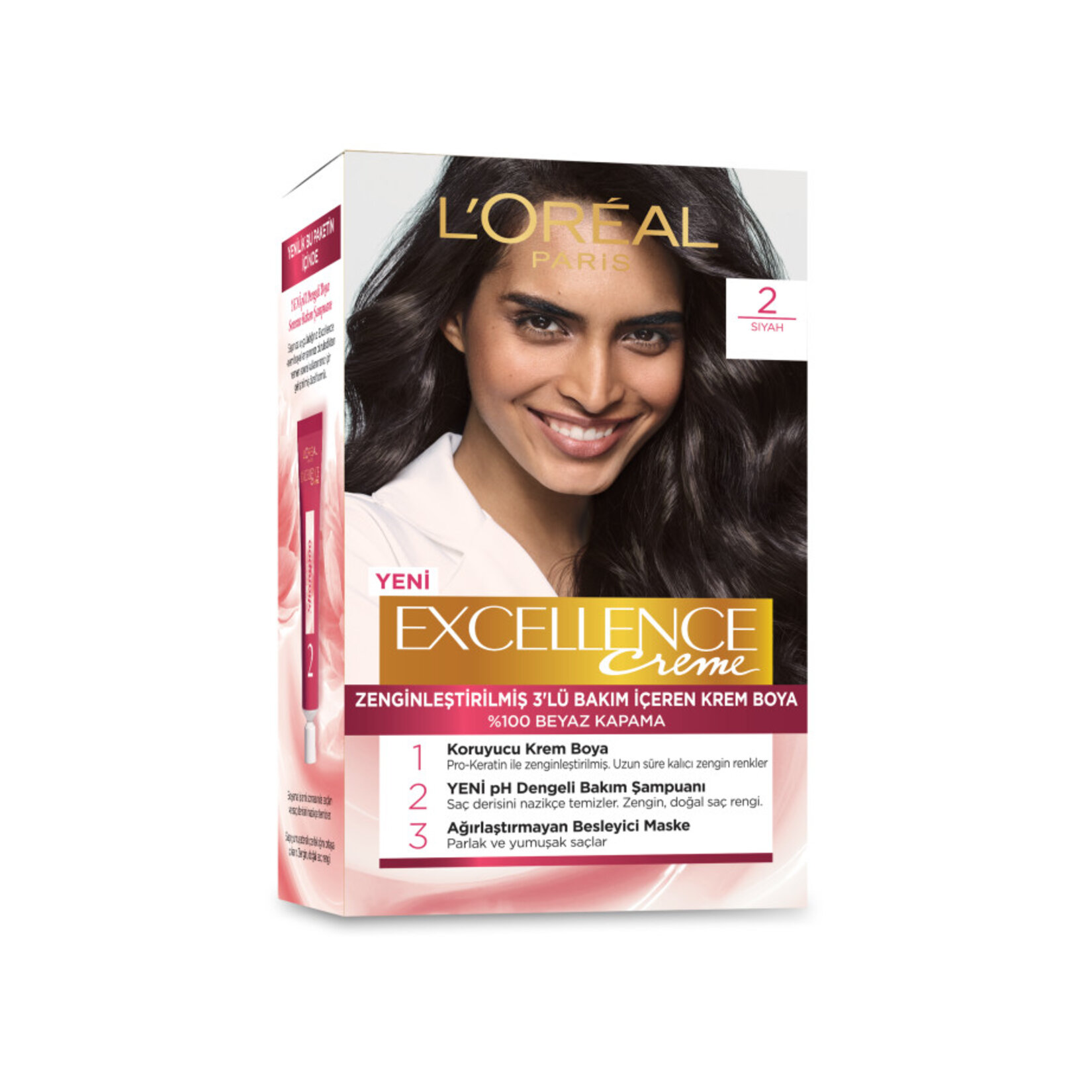 Excellence Creme Saç Boyası - 2 Siyah 192 Ml - Görsel 1