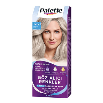 Palette Göz Alıcı Renkler 12-21 Gümüş Sarı Renk Açıcı Saç Boyası 110 Ml