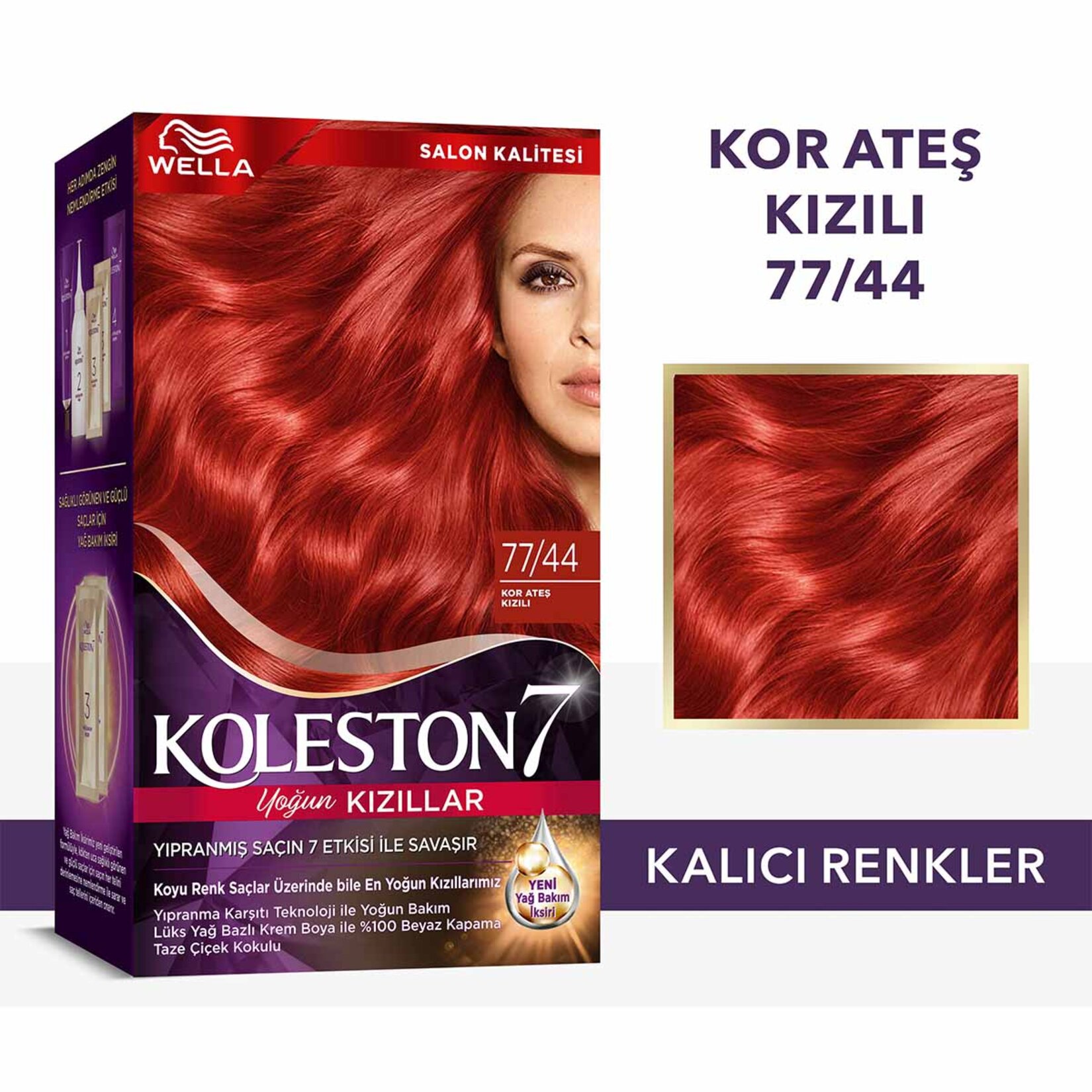 Koleston Supreme Saç Boyası 77/44 Kor Ateş Kızılı 135 Ml - Görsel 2