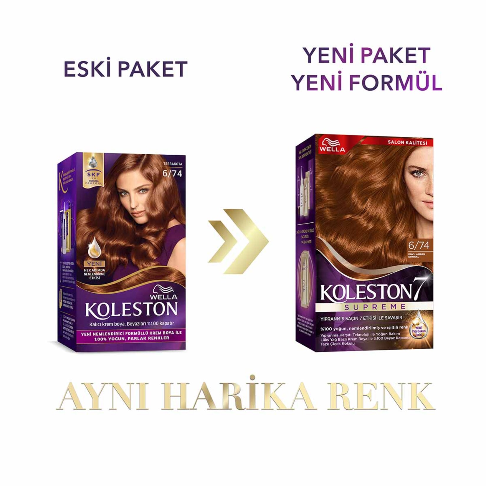 Koleston Supreme Saç Boyası 6/74 Koyu Amber Kumral 135 Ml - Görsel 3