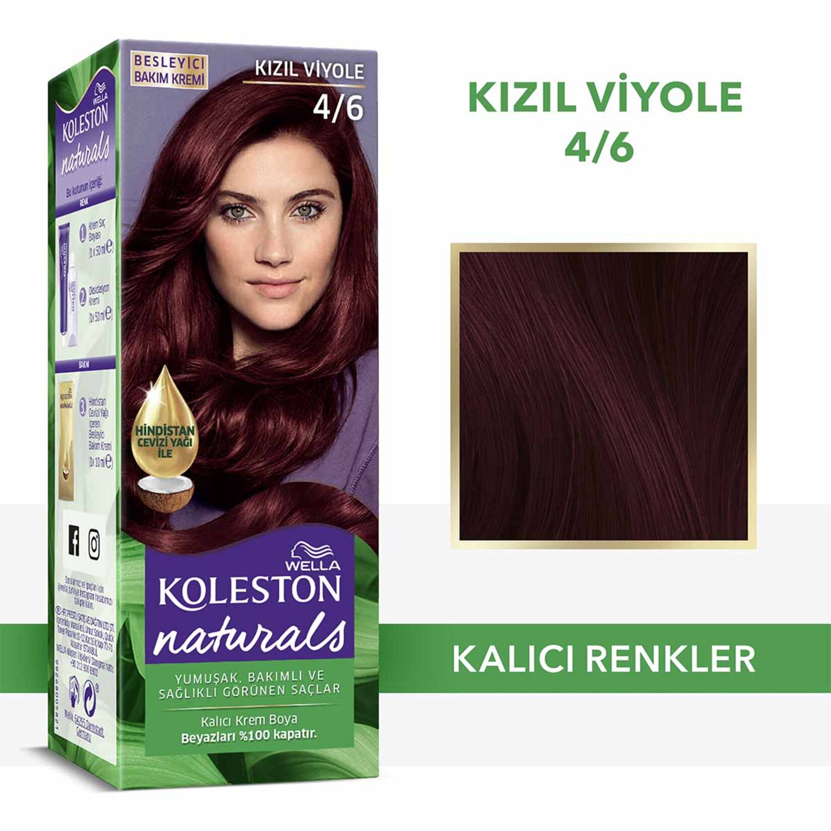 Koleston Naturals Saç Boyası 4/6 Kızıl Viyole 135 Ml - Görsel 2