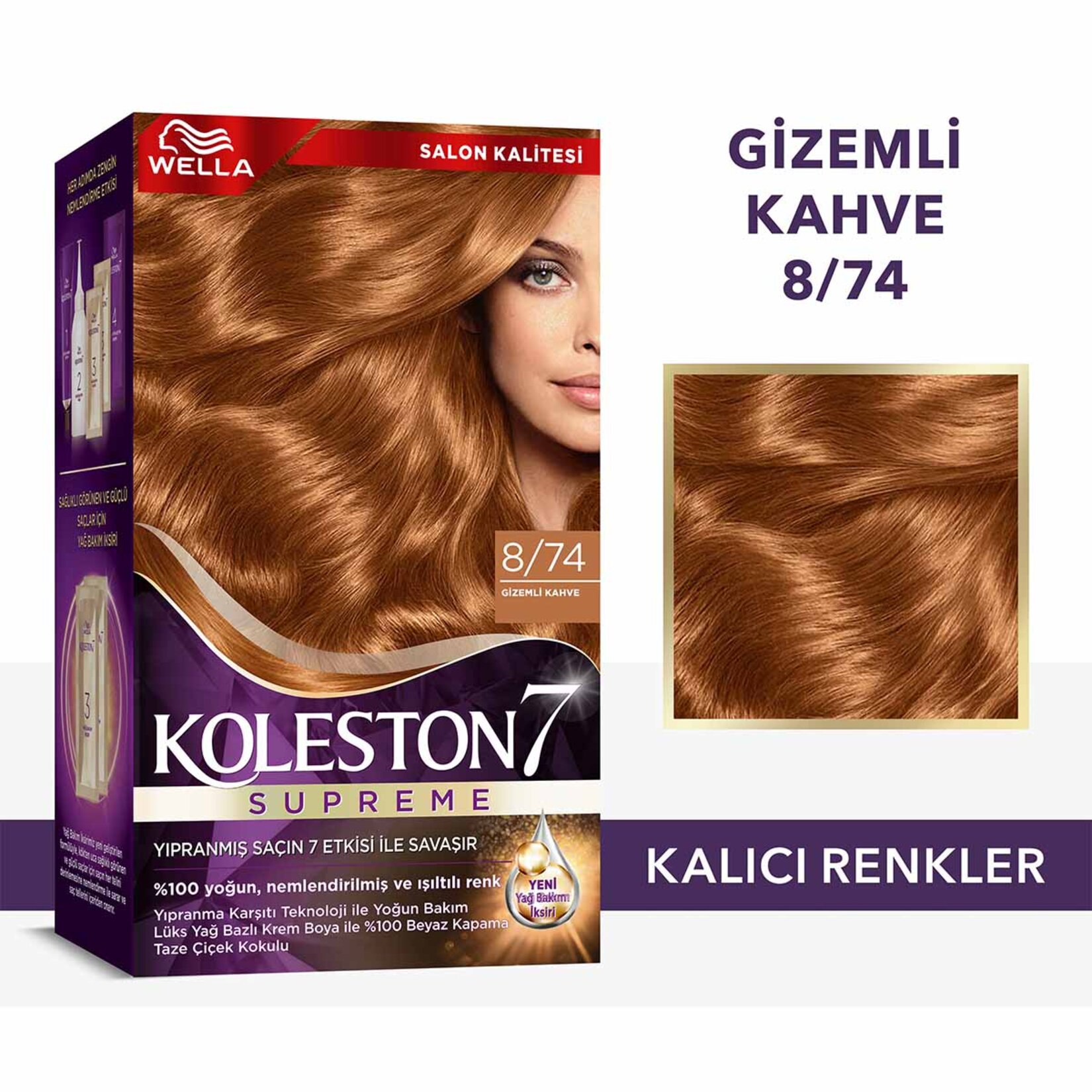Koleston Supreme Saç Boyası 8/74 Gizemli Kahve 135 Ml - Görsel 2