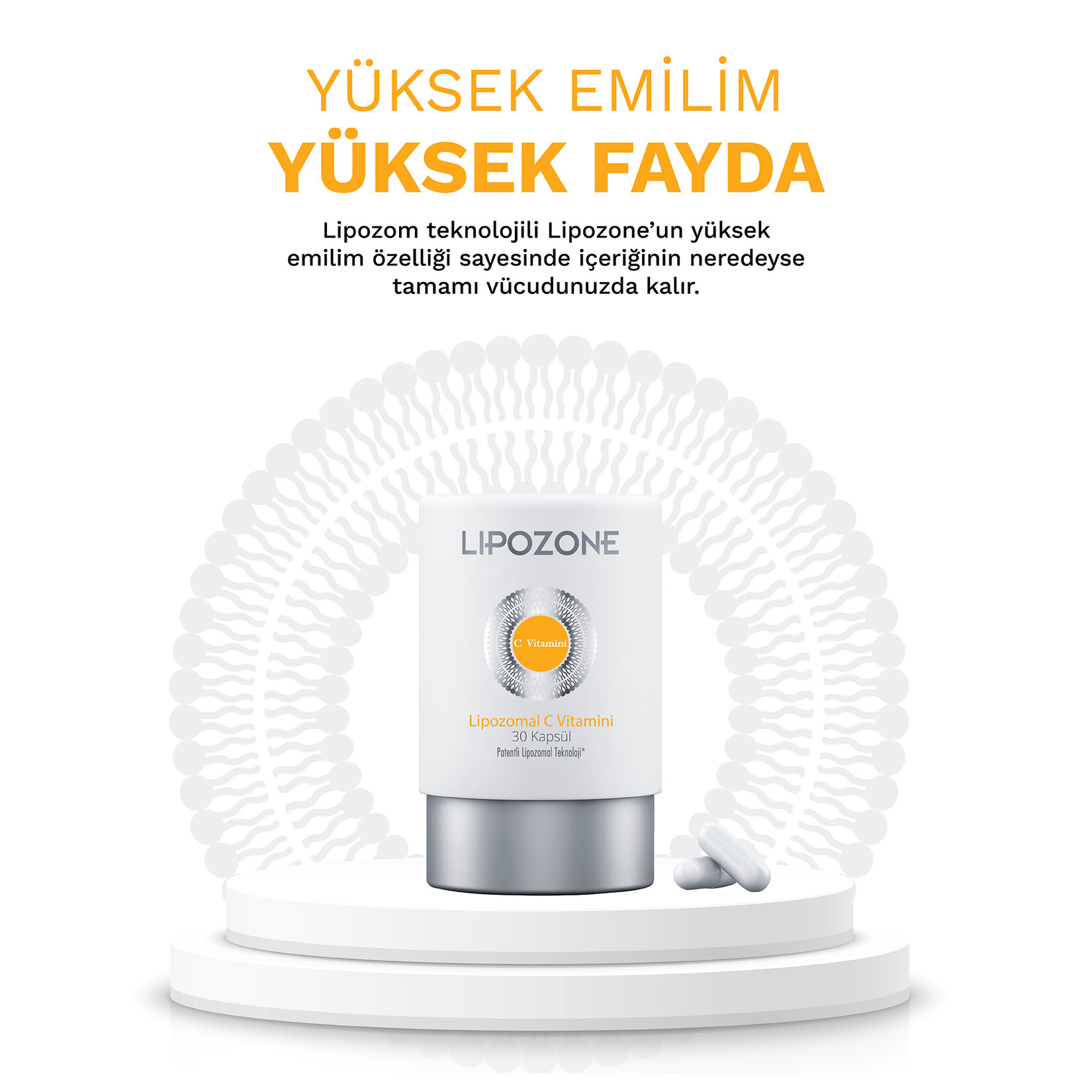 Lipozone Vitamin C 500 mg 30 Kapsül - Görsel 3