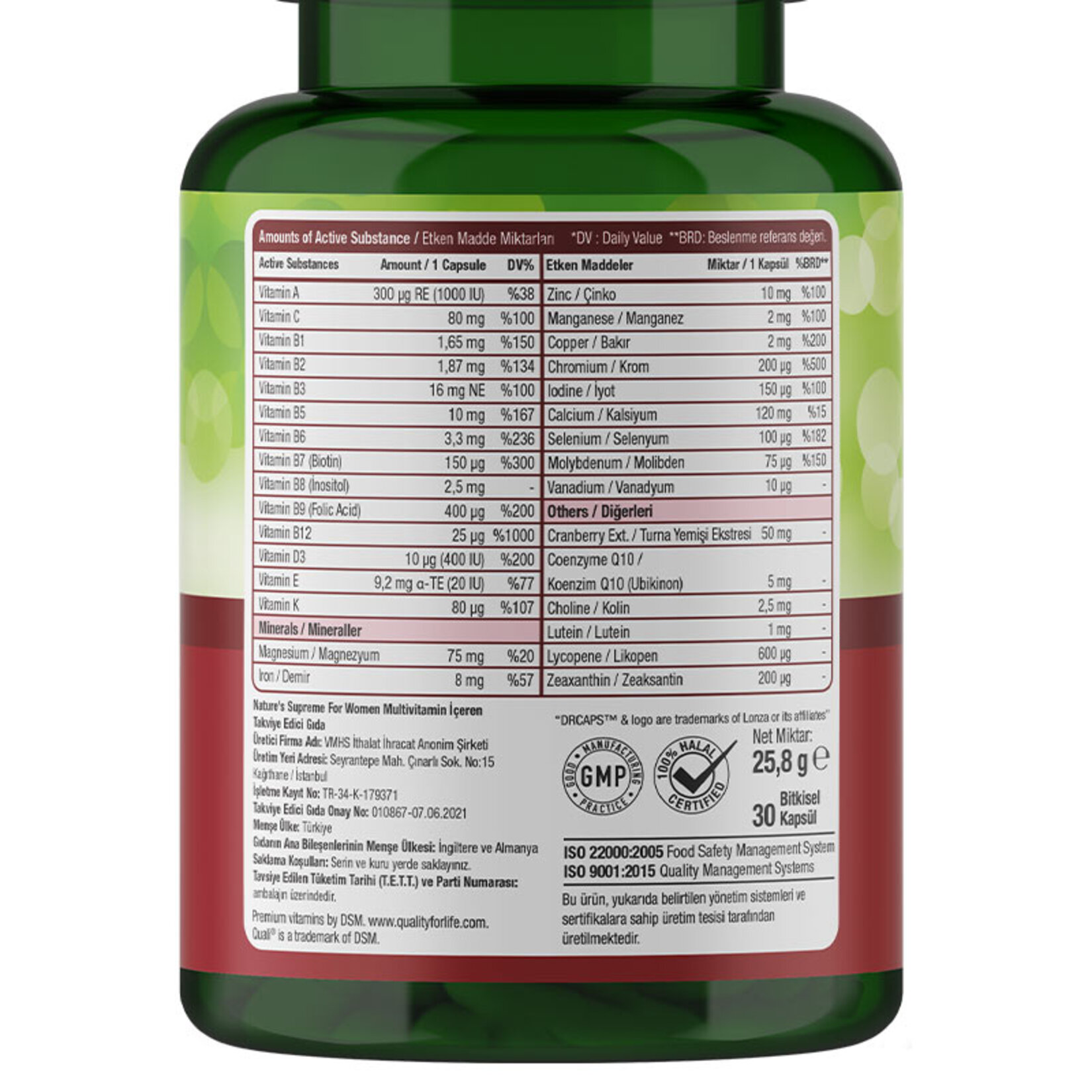 Nature's Supreme Multivitamin For Women 30 Kapsül - Görsel 2