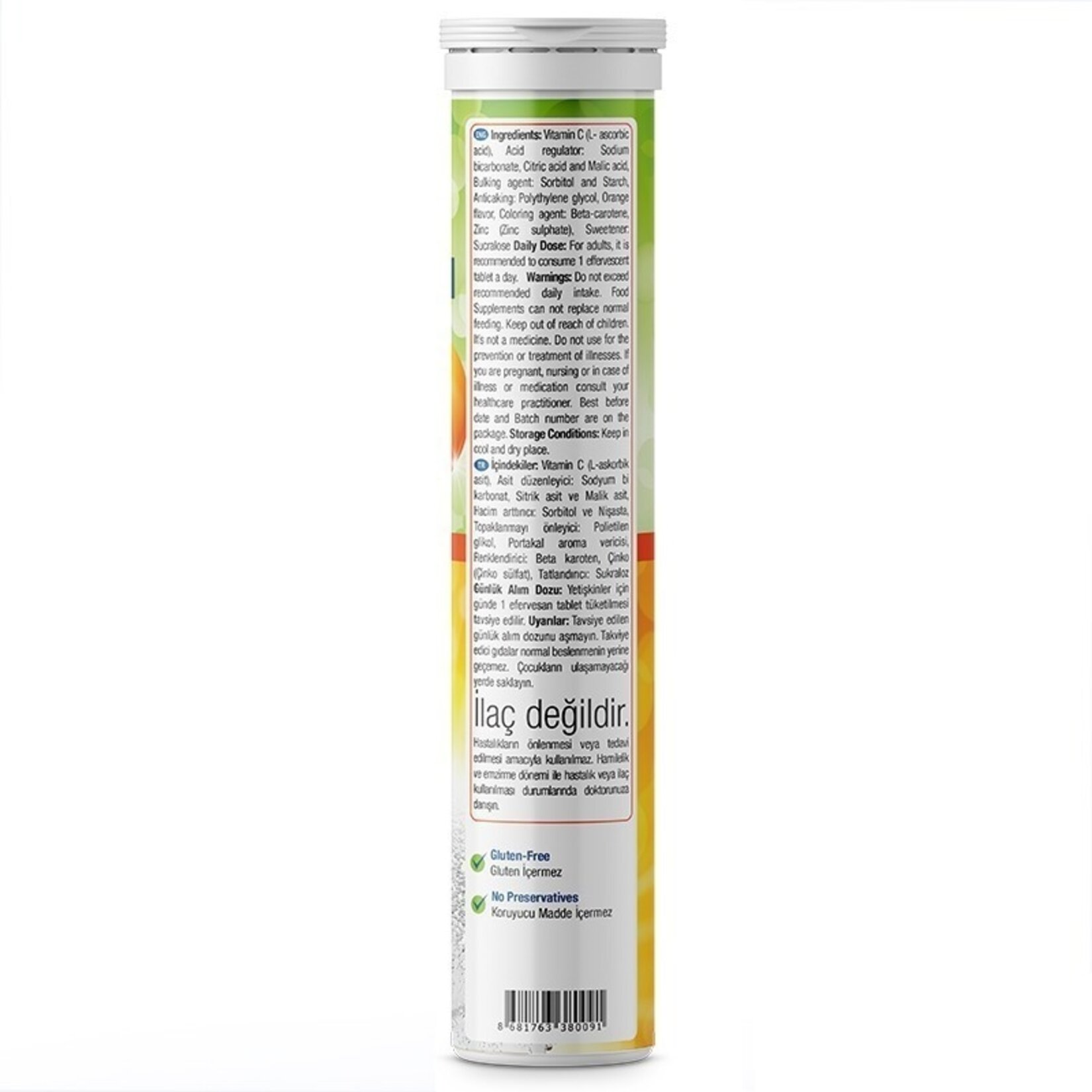Nature's Supreme Vitamin C + Zinc 20 Efervesan Tablet - Görsel 2