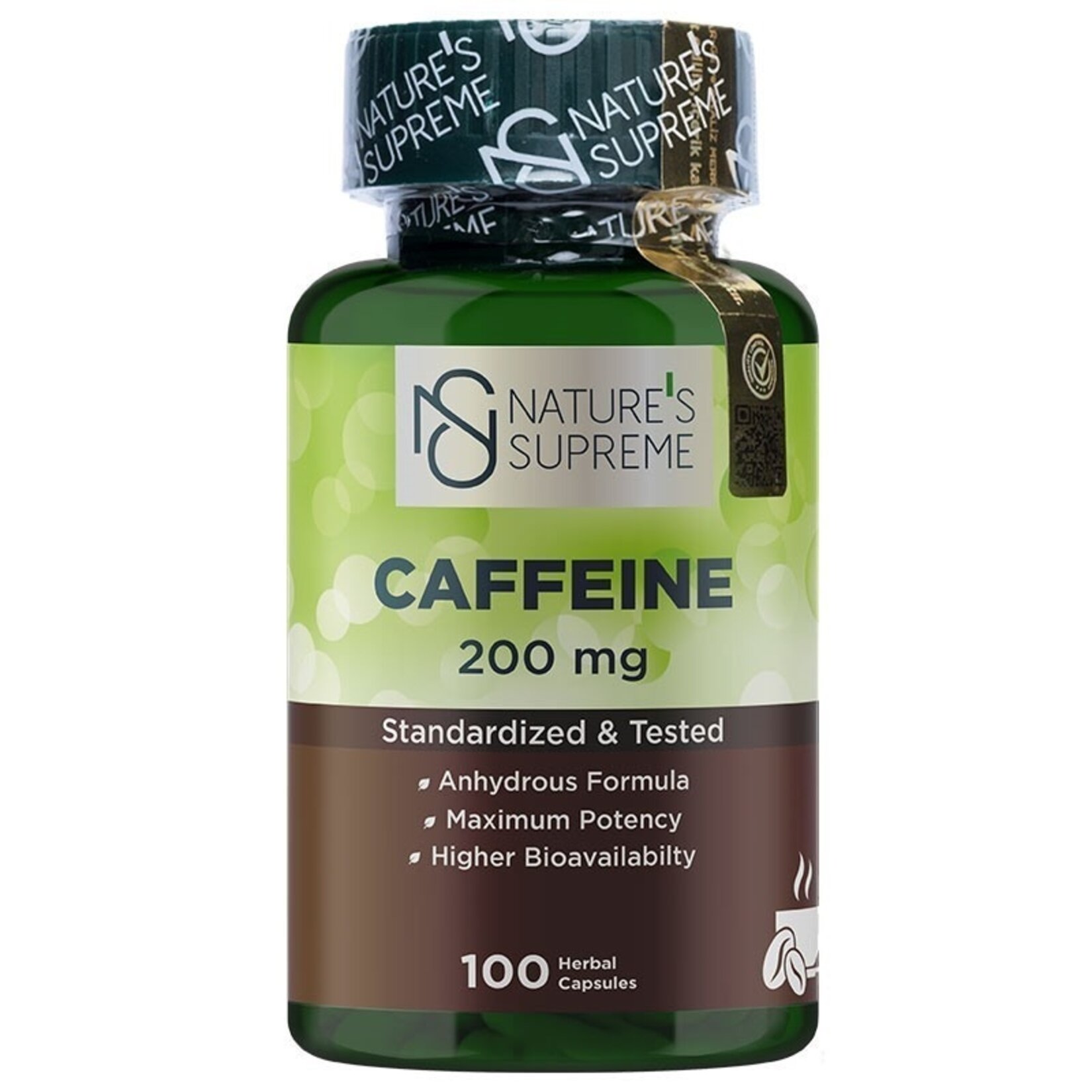Nature's Supreme Caffeine 200 Mg 100 Kapsül 42 G - Görsel 1