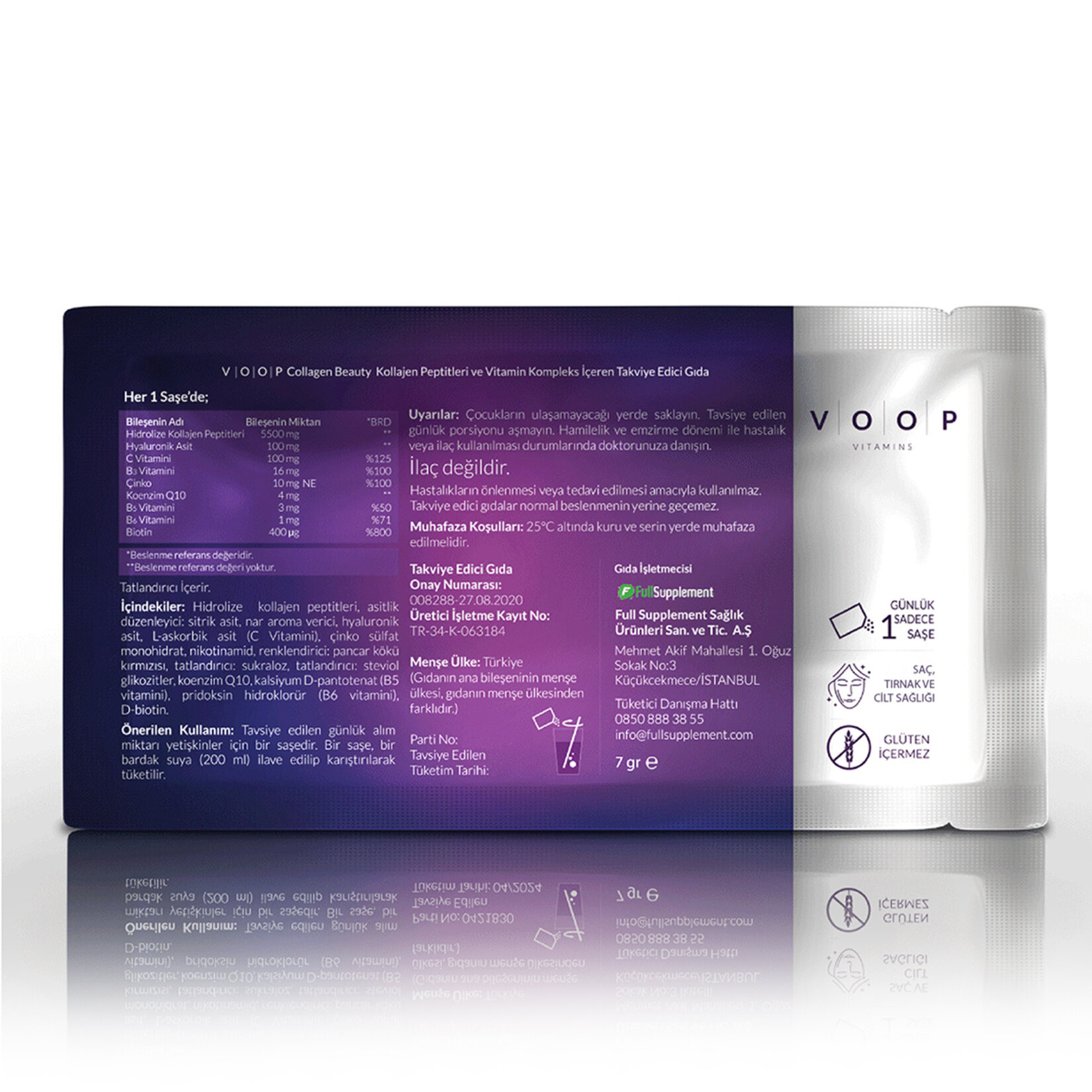Voop Collagen Beauty 5500 Mg Nar Aroma.10 Saşe X 7 G - Görsel 3