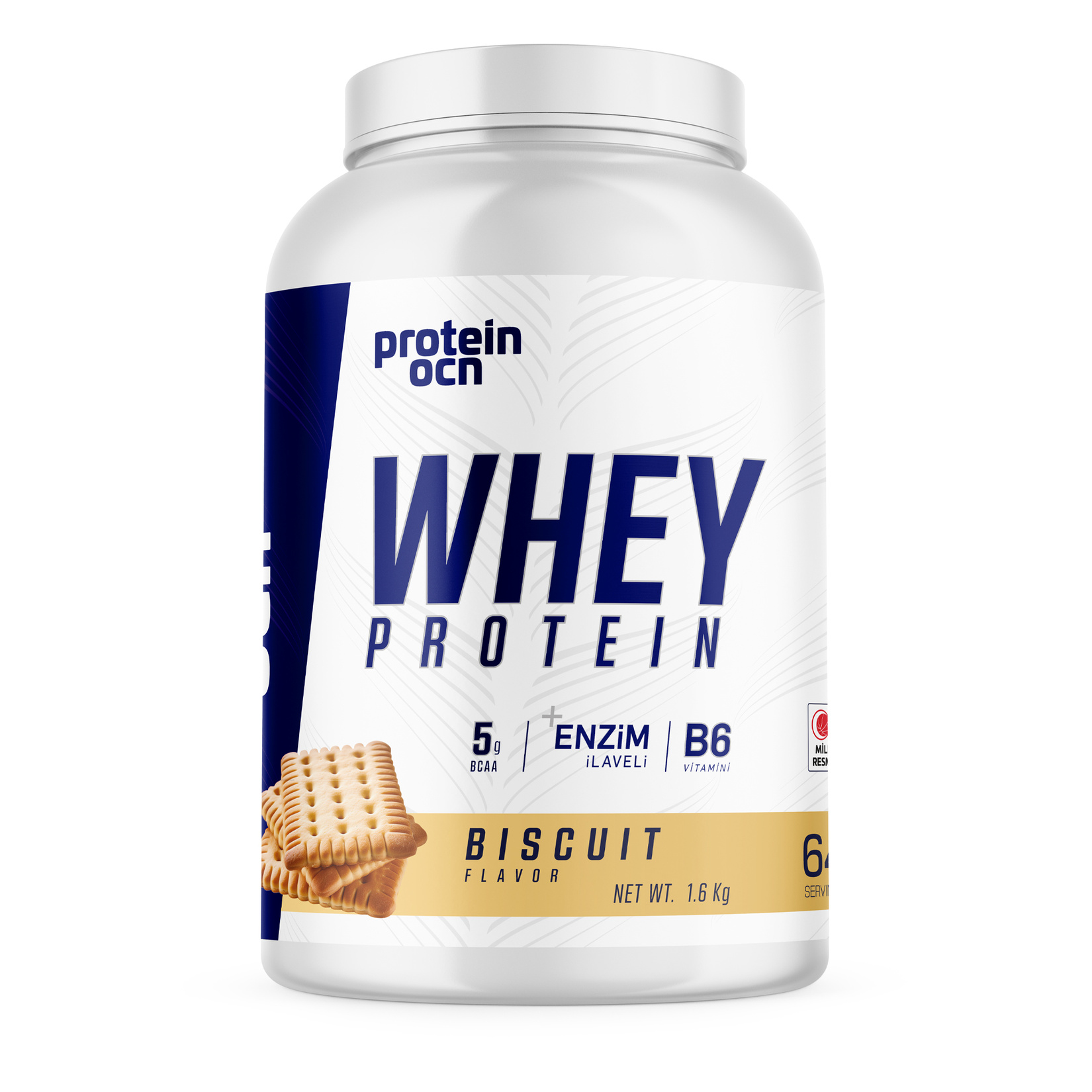 ProteinOcean Whey Protein Biscuit Flavor 1.6 Kg - Görsel 1