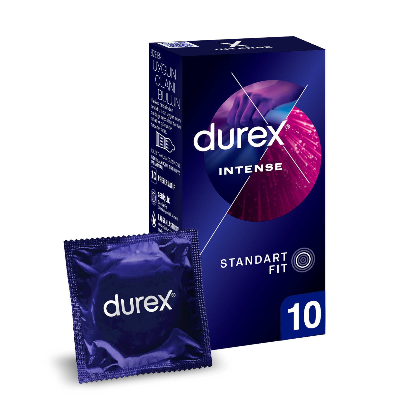 Durex Intense Uyarıcı Jelli ve Tırtıklı Prezervatif 10'lu - Görsel 1