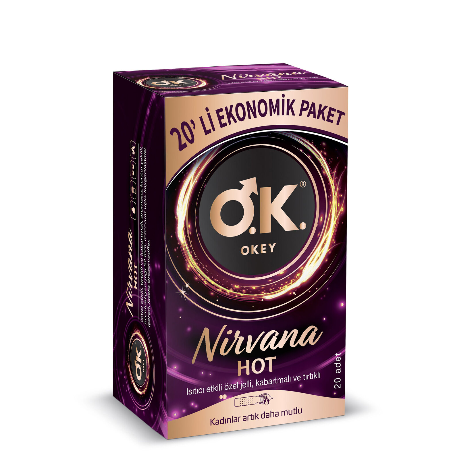 Okey Nirvana Hot Prezervatif 20'li Eko Paket