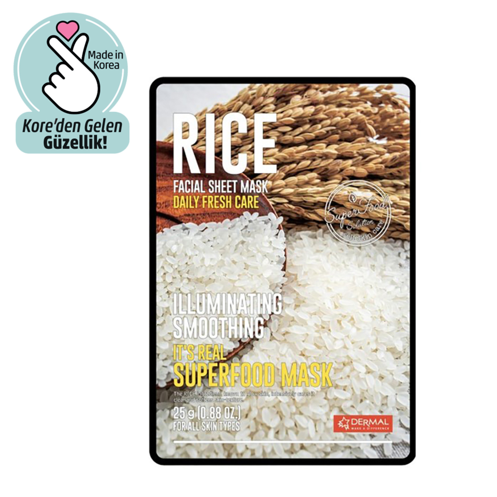 Dermal Aydınlatıcı & Pürüzsüzleştirici Pirinç Maskesi 25G