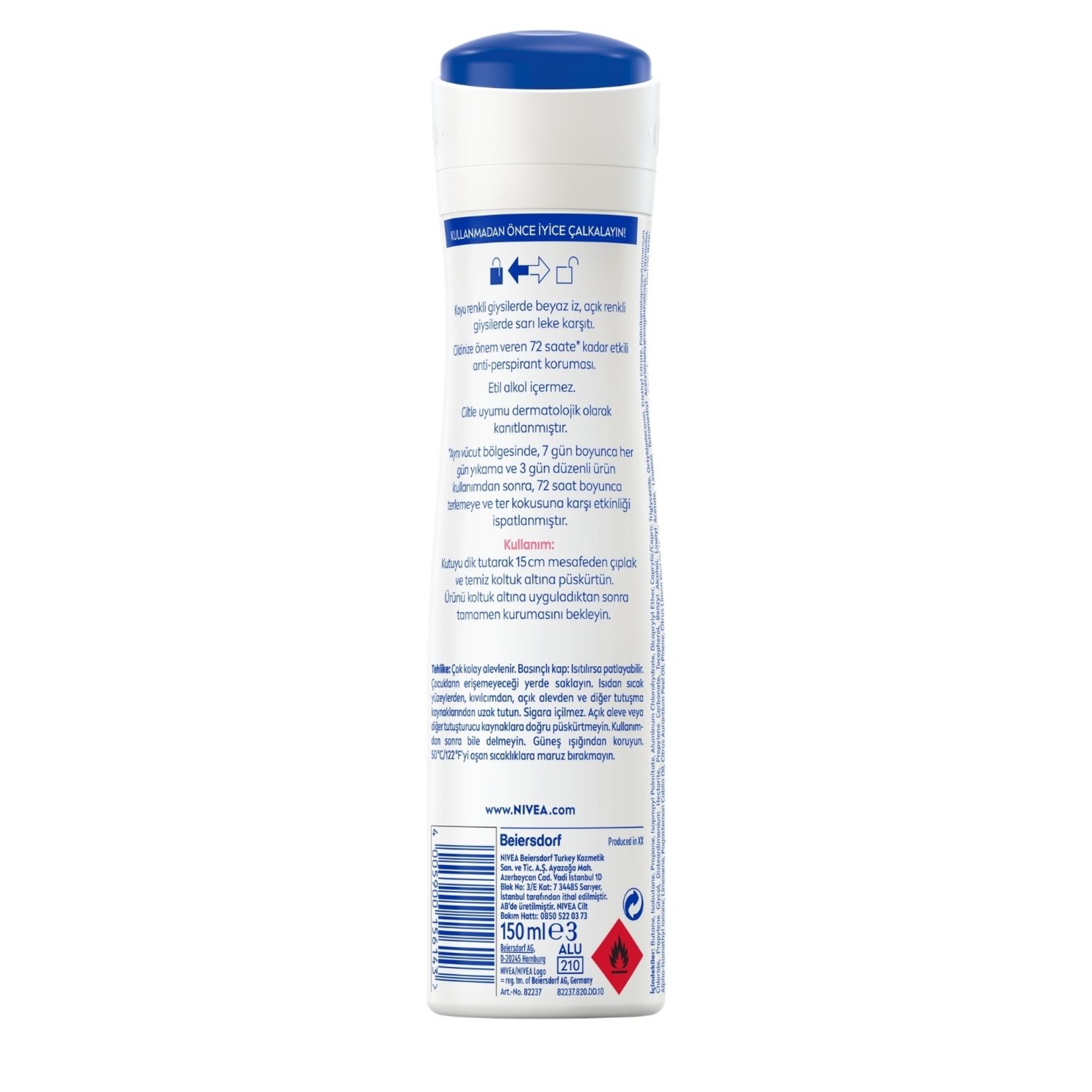 NIVEA Kadın Sprey Deodorant Black&White Invisible Clear 150 Ml - Görsel 2