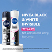 NIVEA Kadın Sprey Deodorant Black&White Invisible Clear 150 Ml - Görsel 7
