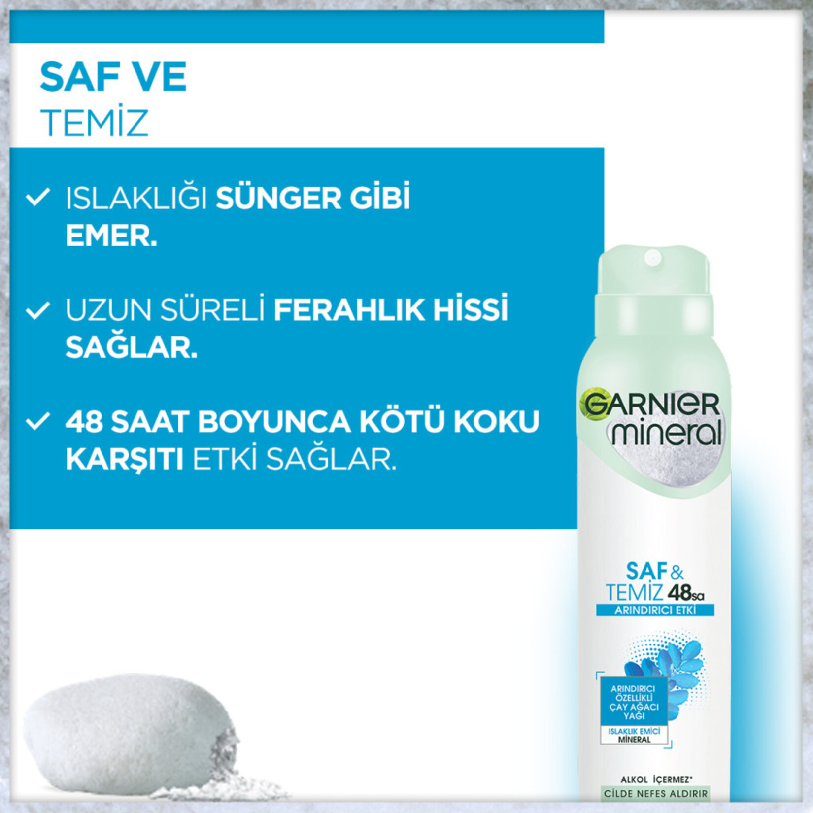 Garnier Mineral Saf&Temiz Sprey Deodorant - Görsel 5