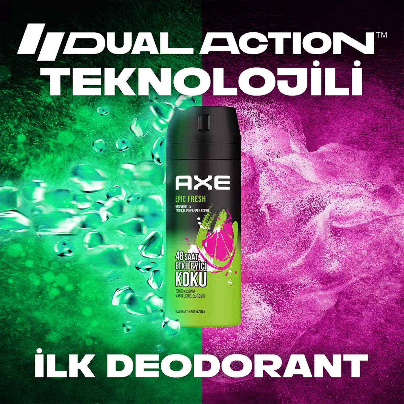 Axe Erkek Deodorant & Bodyspray Epic Fresh 48 Saat Etkileyici Koku 150 ML - Görsel 4