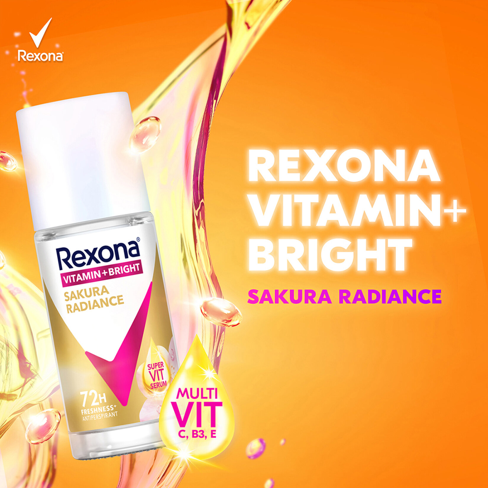 Rexona Vitamin + Bright Sakura Radiance Kadın Roll On 45Ml - Görsel 2