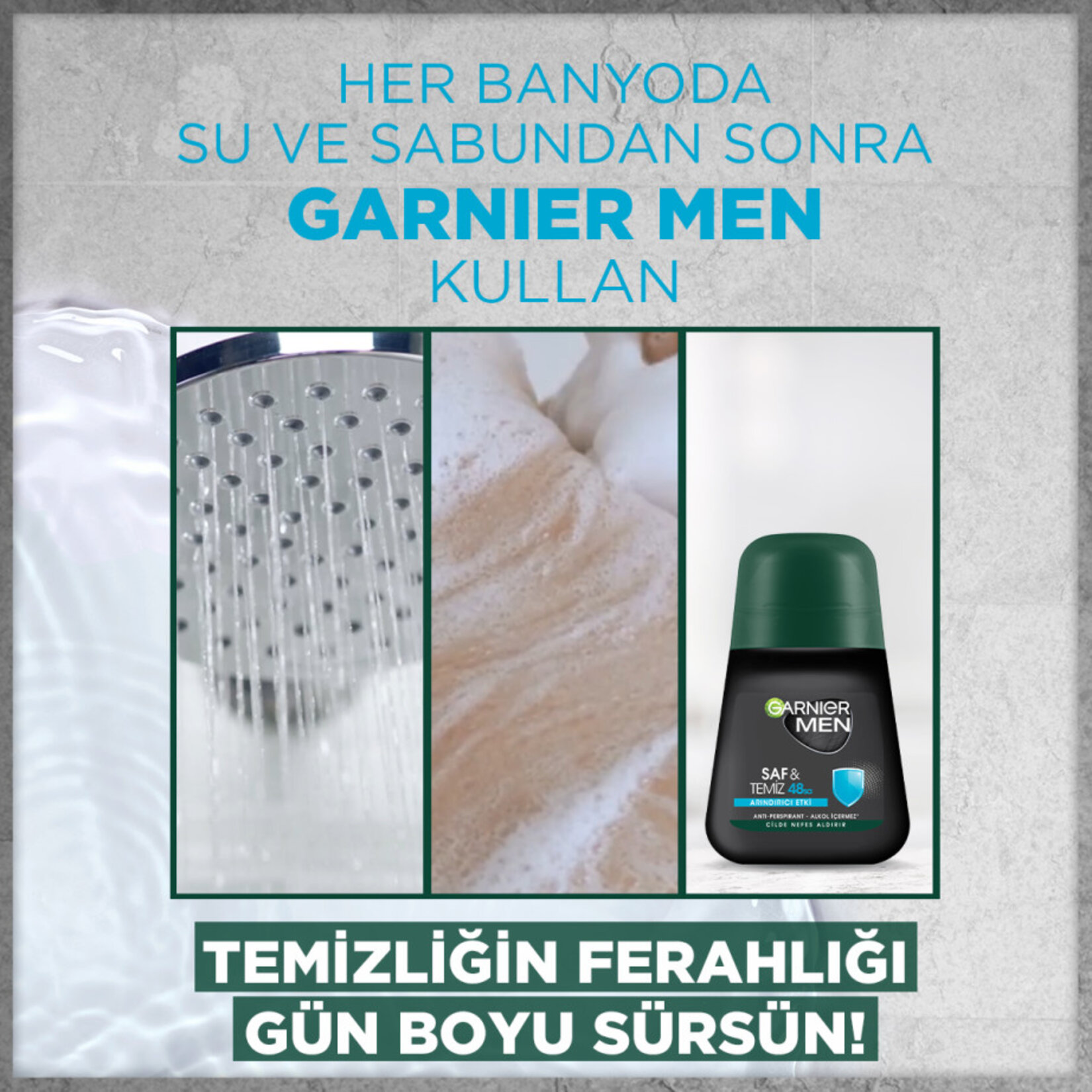 Garnier Men Saf ve Temiz Roll-On Deodorant - Görsel 4