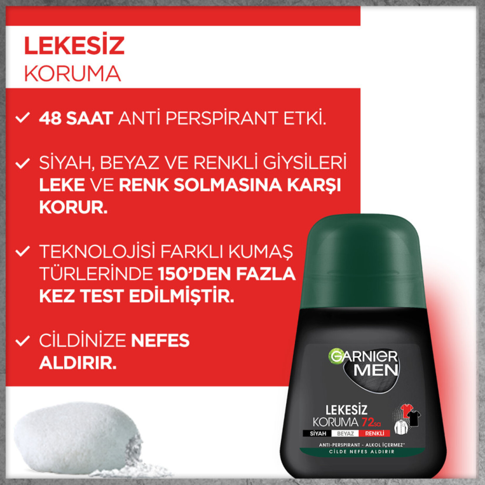 Garnier Men Lekesiz Koruma Roll-on Deodorant - Görsel 3