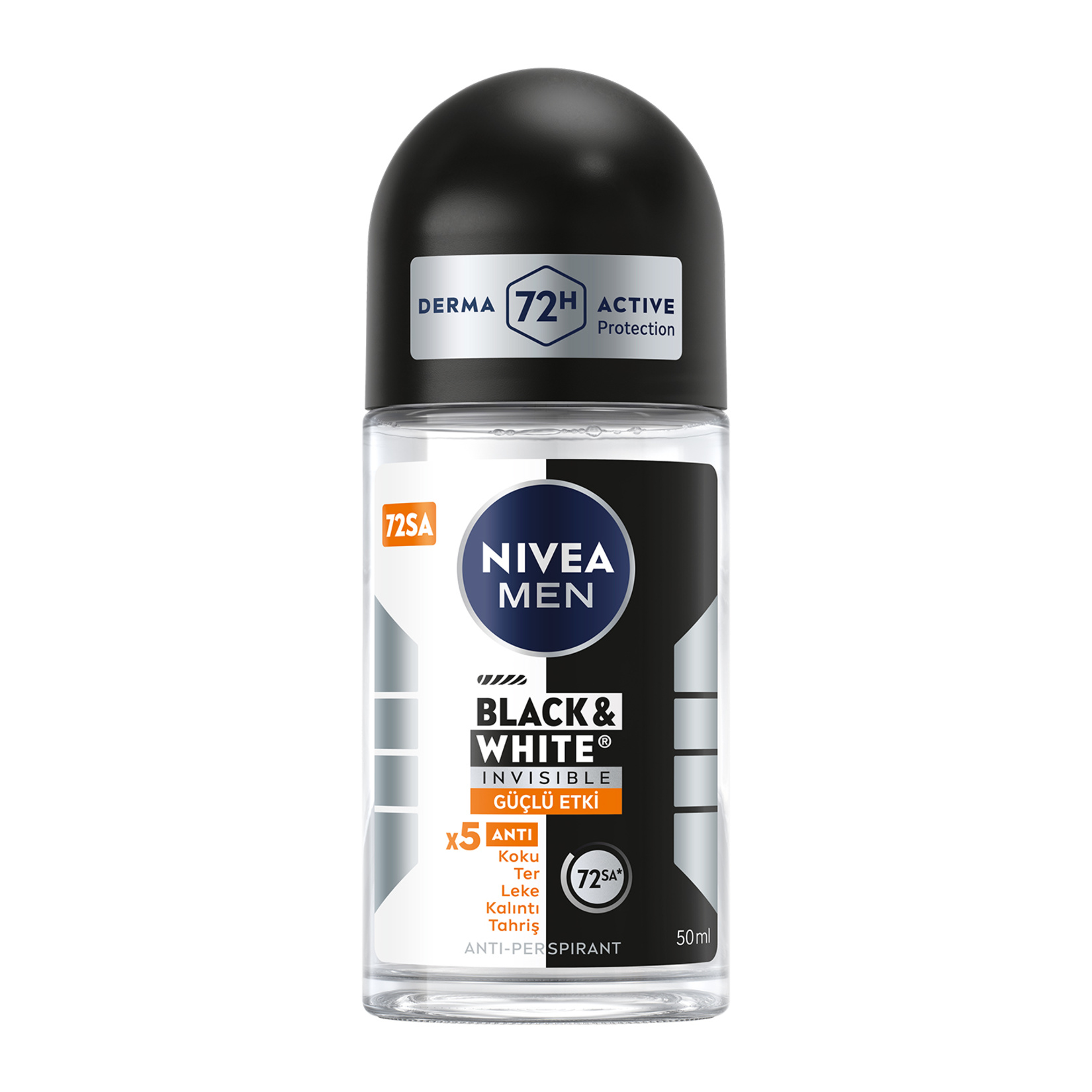 NIVEA MEN Erkek Roll-On Deodorant Black&White Invisible Güçlü Etki 50 Ml - Görsel 1
