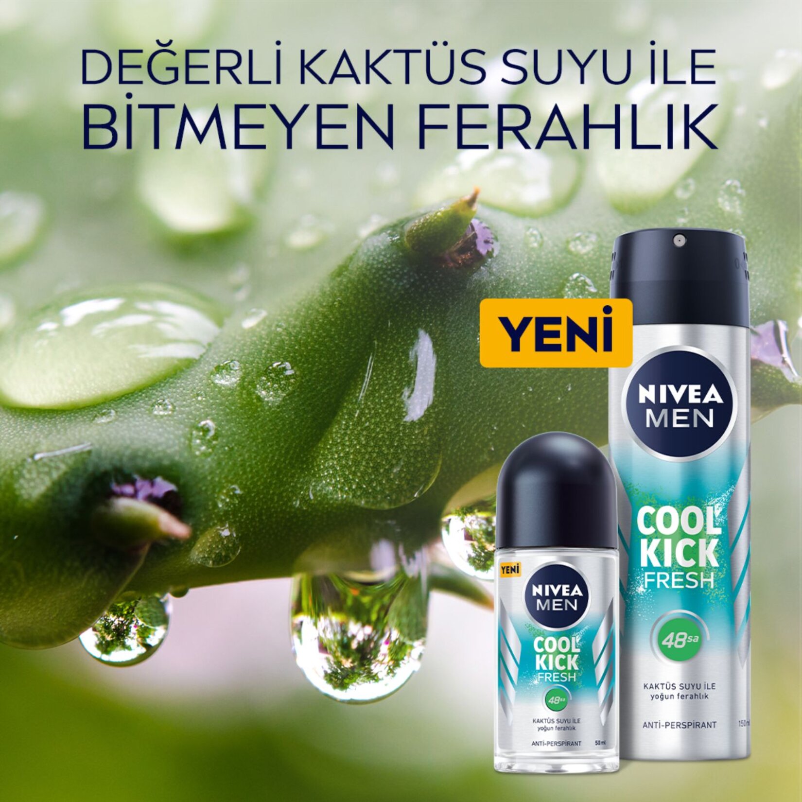 NIVEA Men Erkek Roll-on Deodorant Cool Kick Fresh Ter ve Ter Kokusuna Karşı 48 Saat Anti-perspirant Koruma 50ml - Görsel 4