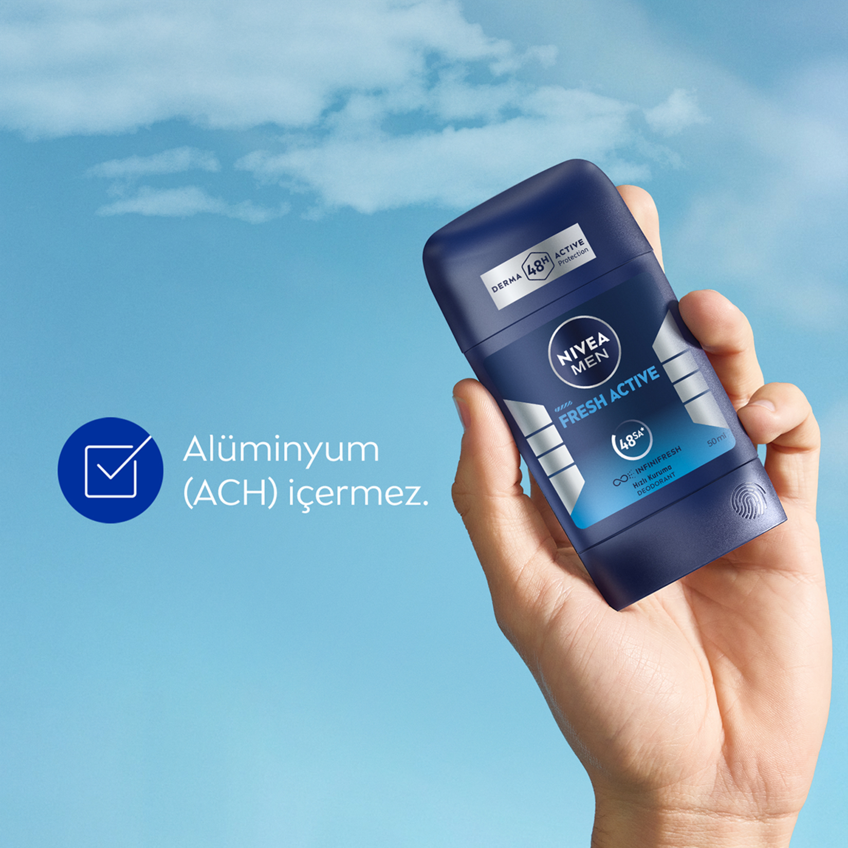 NIVEA MEN Erkek Stick Deodorant Fresh Active 50 Ml - Görsel 4
