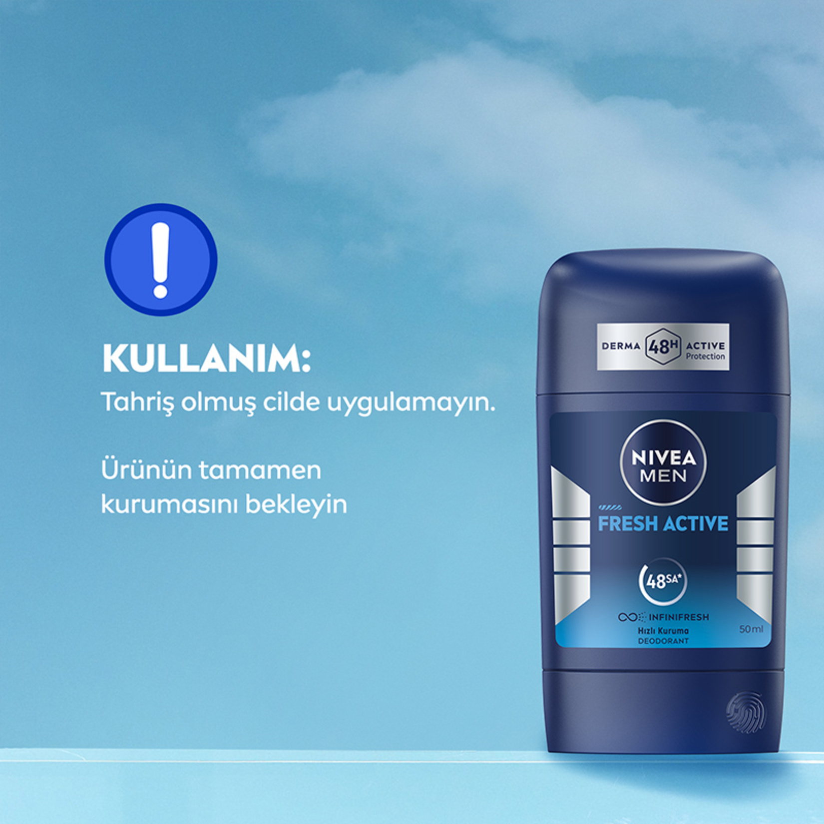 NIVEA MEN Erkek Stick Deodorant Fresh Active 50 Ml - Görsel 6