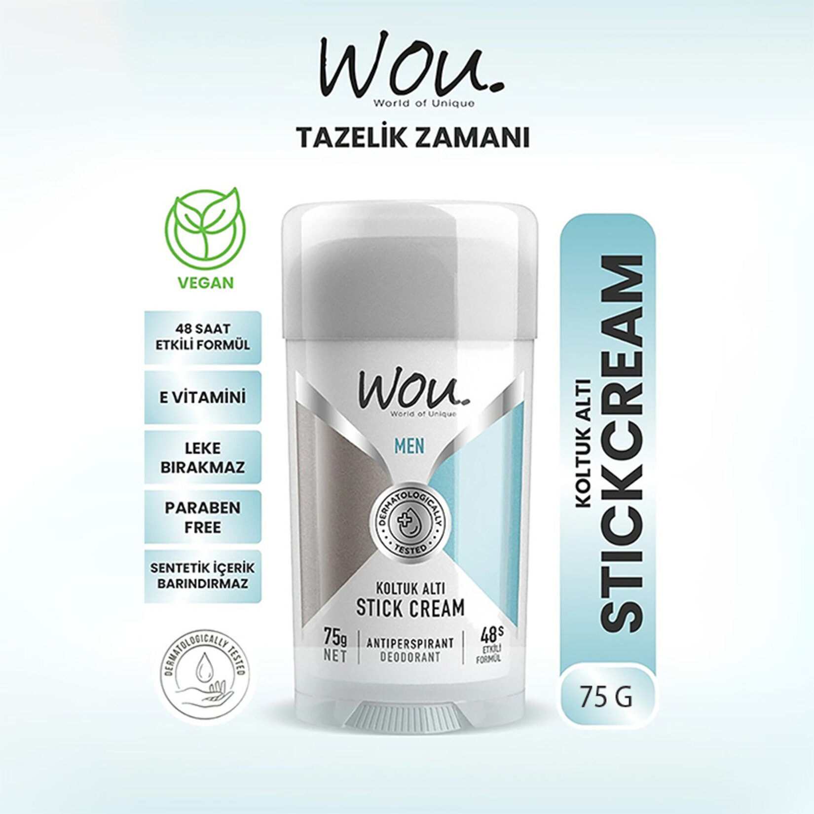 Wou Koltuk Altı Cream Stick-Erkek 75 G - Görsel 2