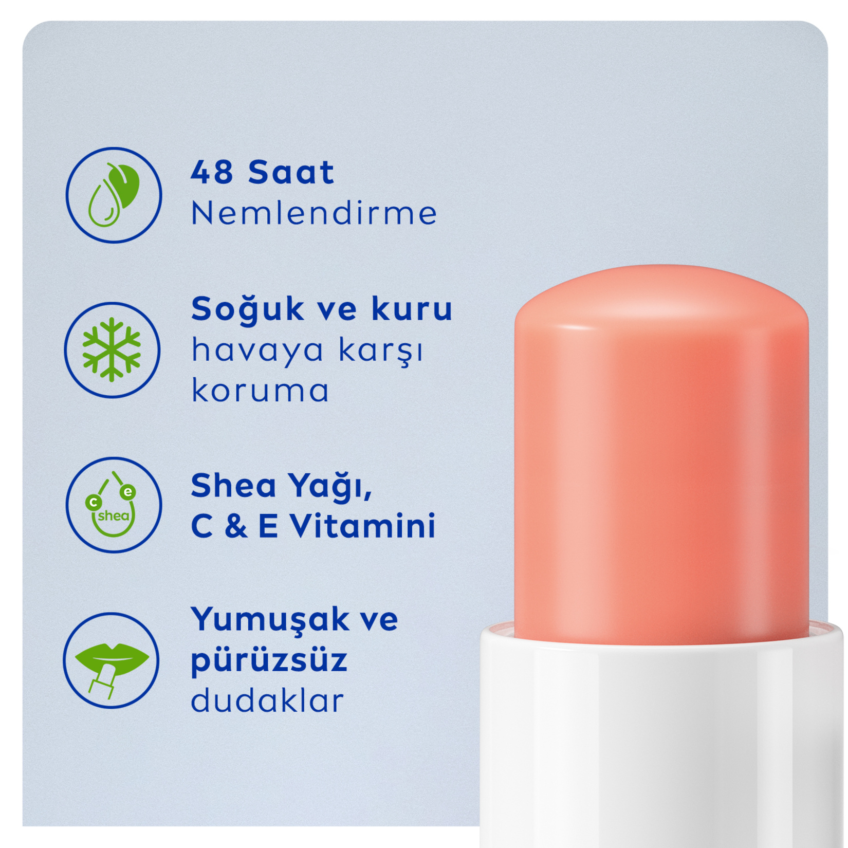 NIVEA Nemlendirici Dudak Bakım Kremi ve Parlatıcısı Şeftali Kokusu 4.8 G - Görsel 3