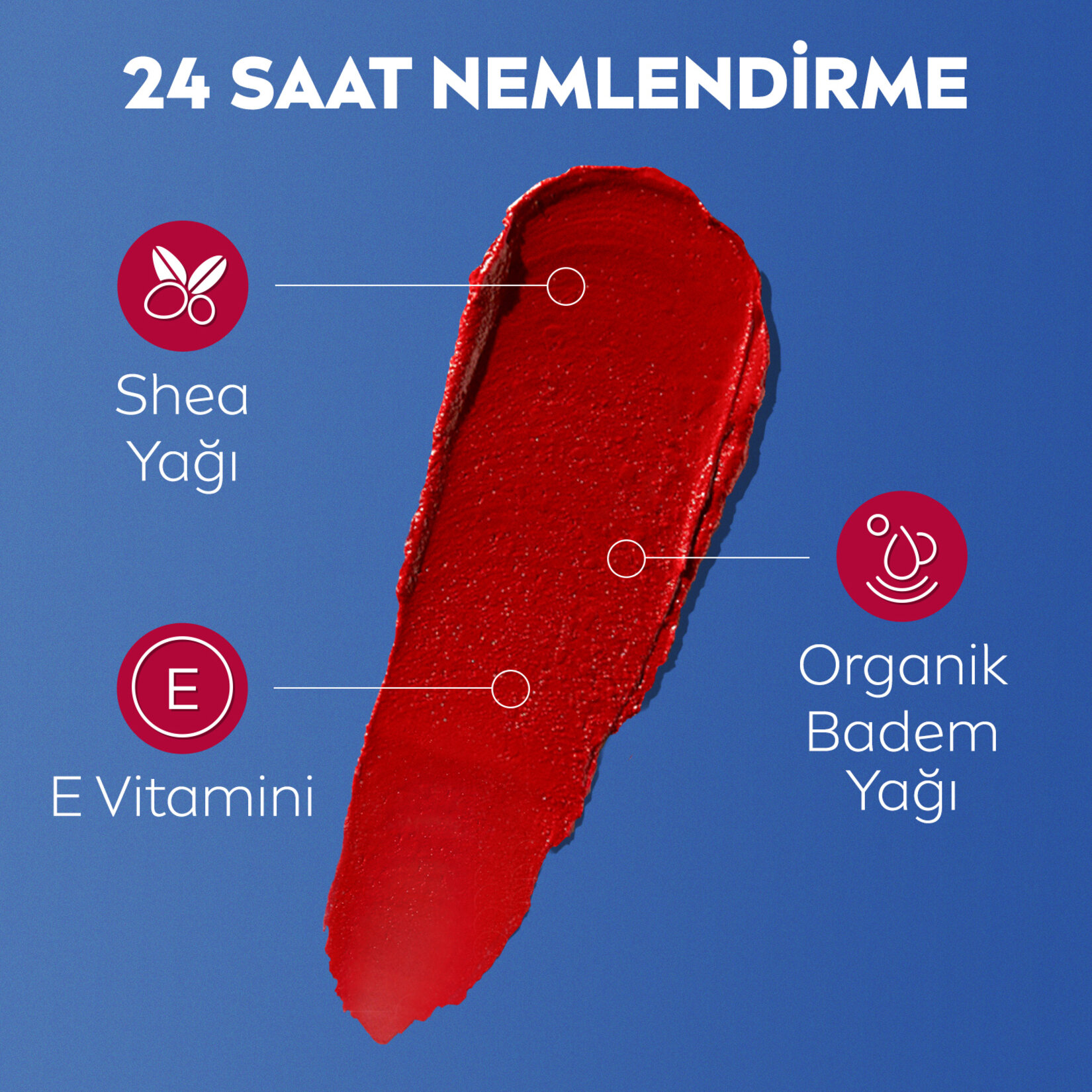NIVEA Kırmızı Renkli Nemlendirici Dudak Bakım Kremi 4,8 G - Görsel 5