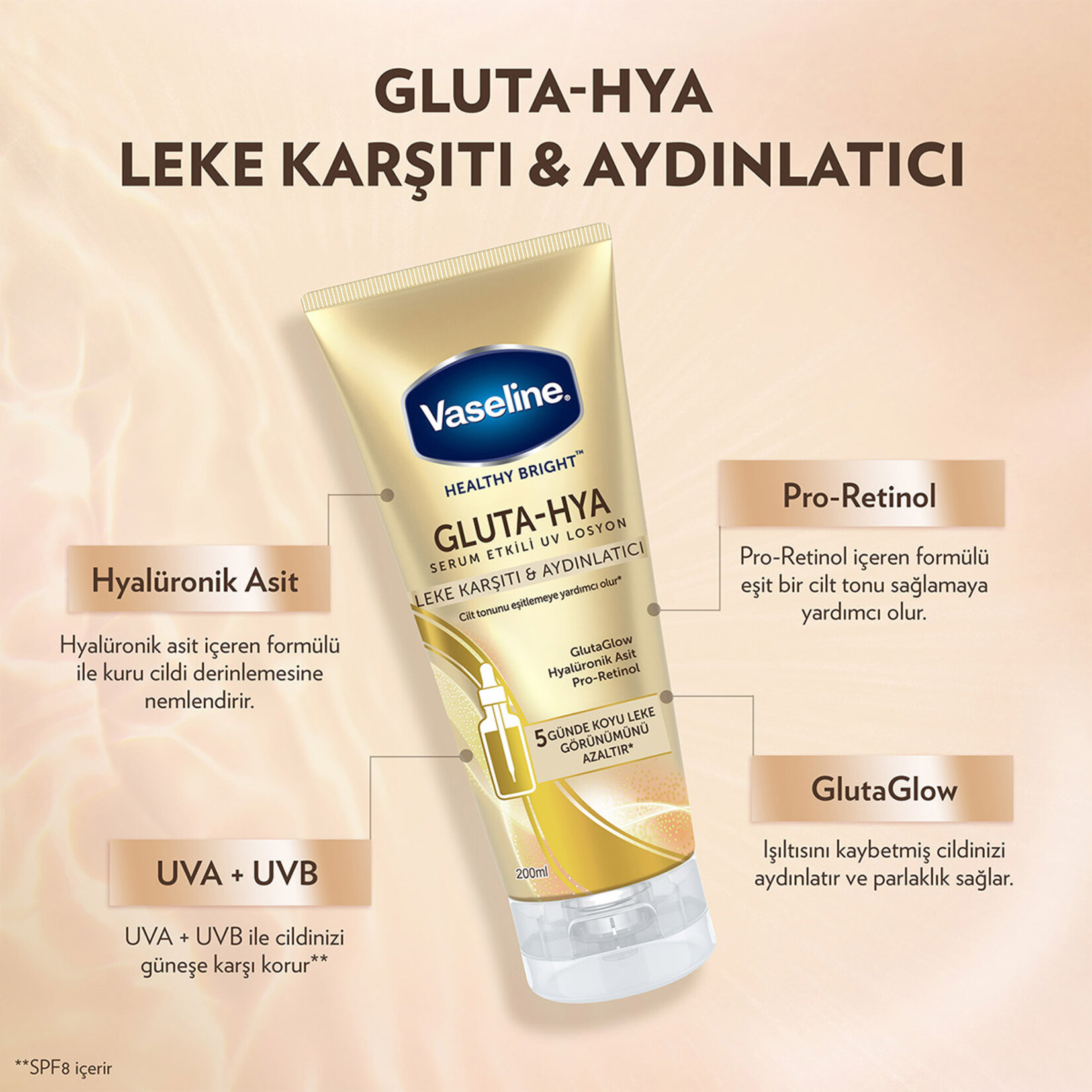 Vaseline Gluta-Hya Losyon Leke Karşıtı 200 Ml - Görsel 5