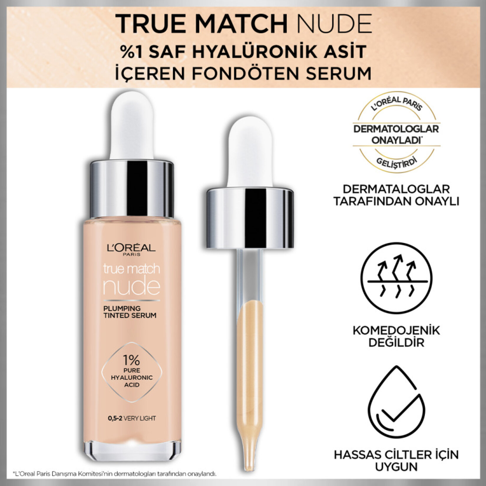 L'Oréal Paris True Match Nude Fondöten Serum 0.5-2 Very Light - Görsel 3