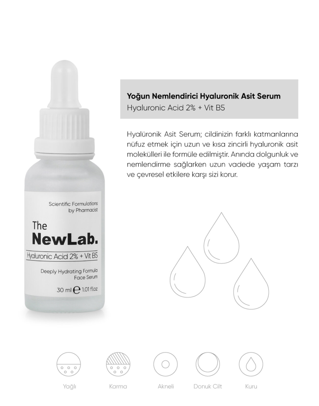 The Newlab Yoğun Nemlendirici Yüz Serumu 30 Ml - Görsel 3