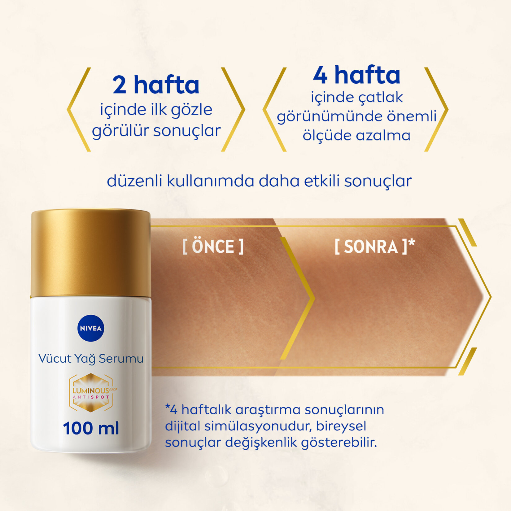 NIVEA Luminous630 Çatlak Karşıtı Vücut Yağ Serumu 100ml - Görsel 5