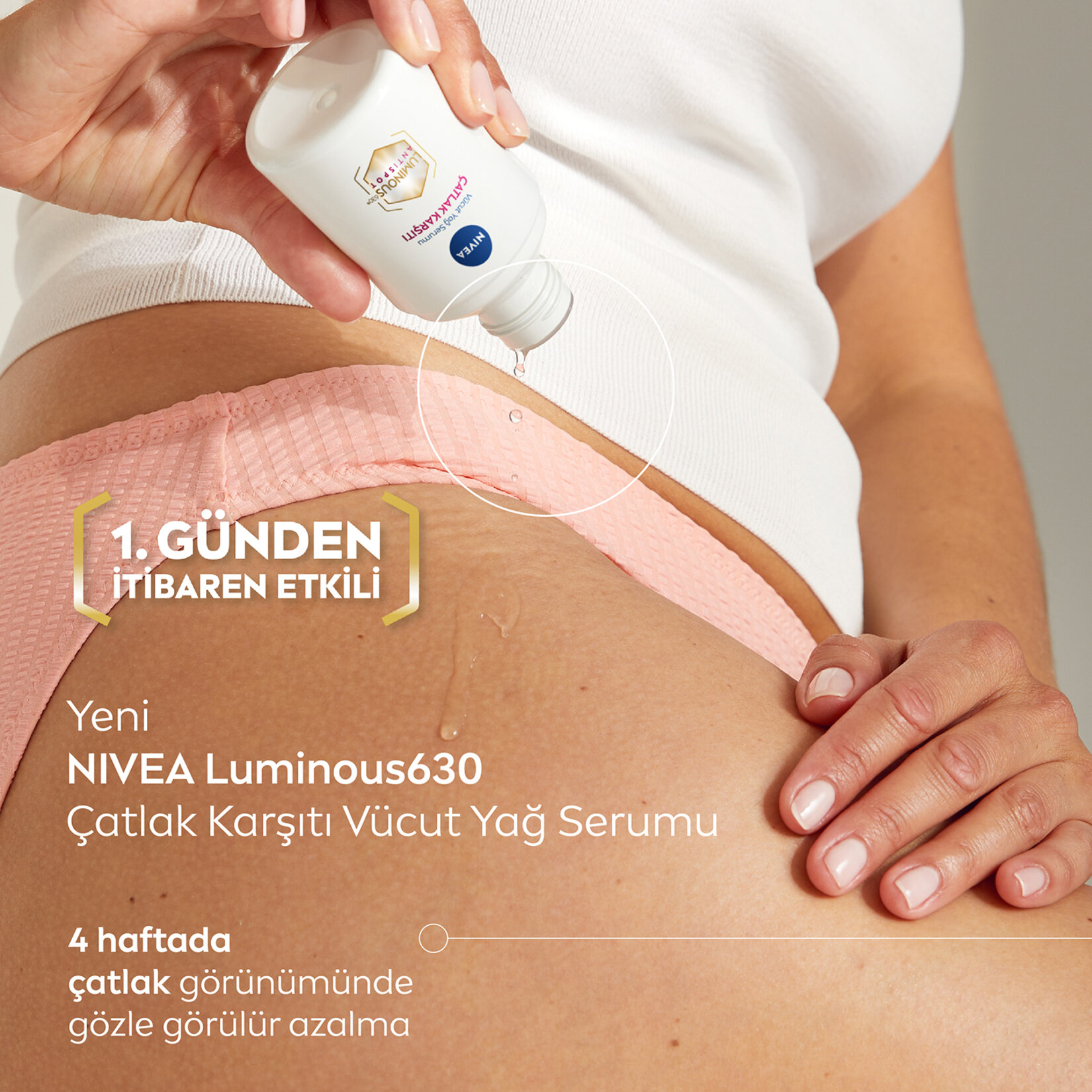 NIVEA Luminous630 Çatlak Karşıtı Vücut Yağ Serumu 100ml - Görsel 3