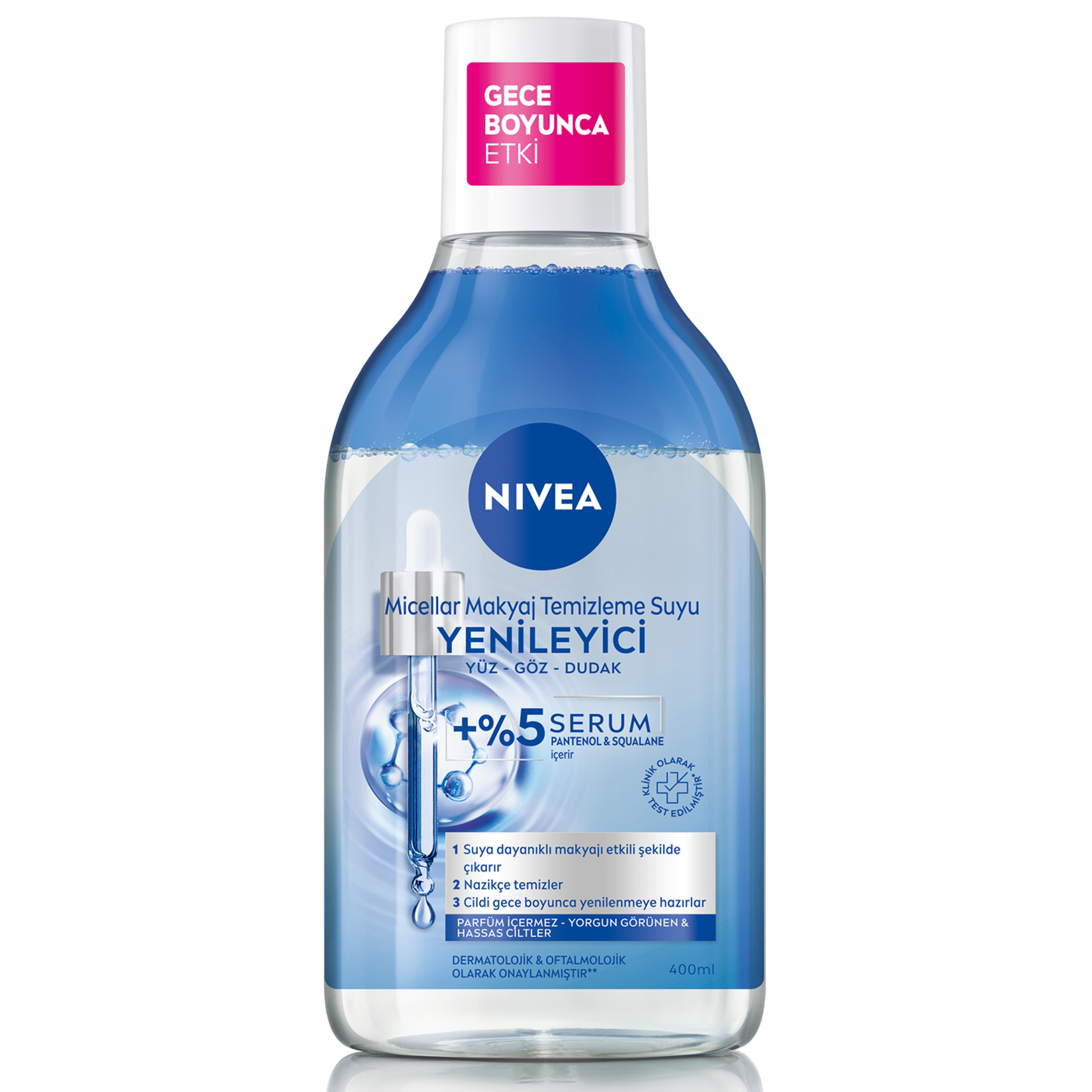 NIVEA Yenileyici Serum İçerikli Micellar Makyaj Temizleme Suyu Pantenol 400 ml - Görsel 1