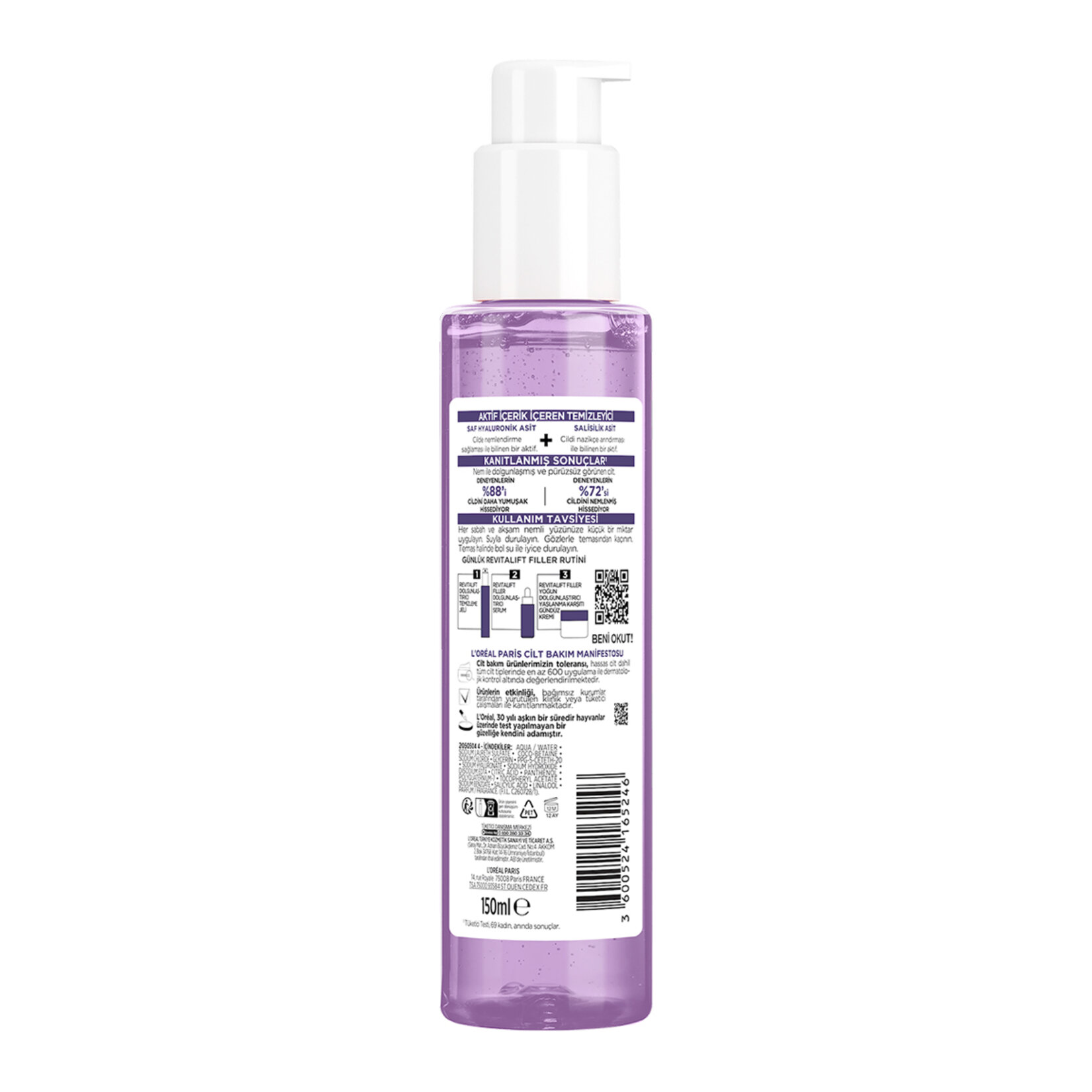 L'Oréal Paris Revitalift Filler Temizlik Jeli 150 Ml - Görsel 2