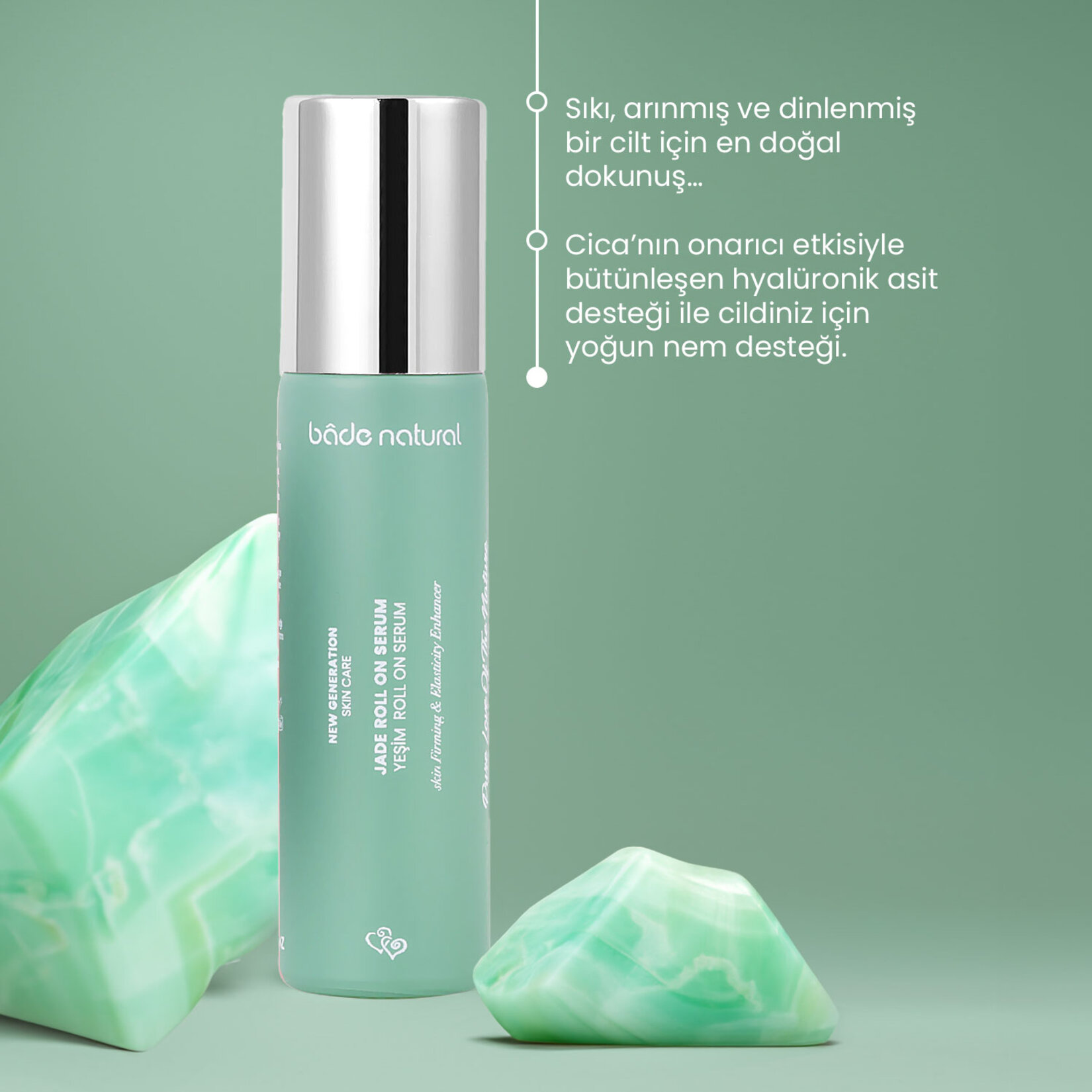 Bade Natural Yeşim Taşlı Roll On Sıkılaştırıcı 10Ml - Görsel 3
