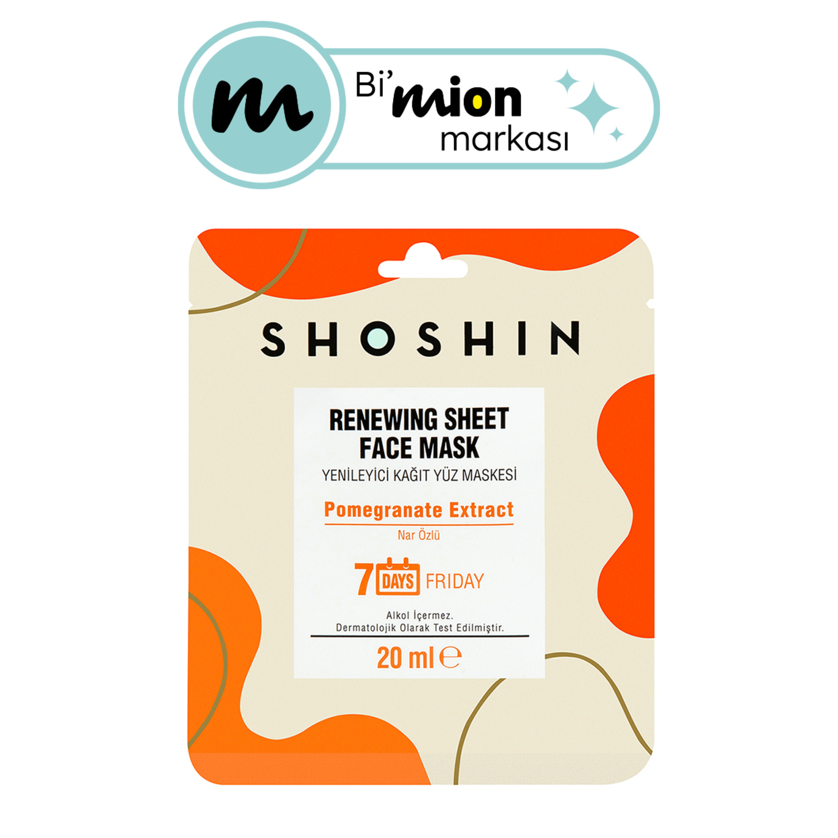Shoshin Yenileyici Kağıt Yüz Maskesi Nar Özlü 20 Ml - Görsel 1