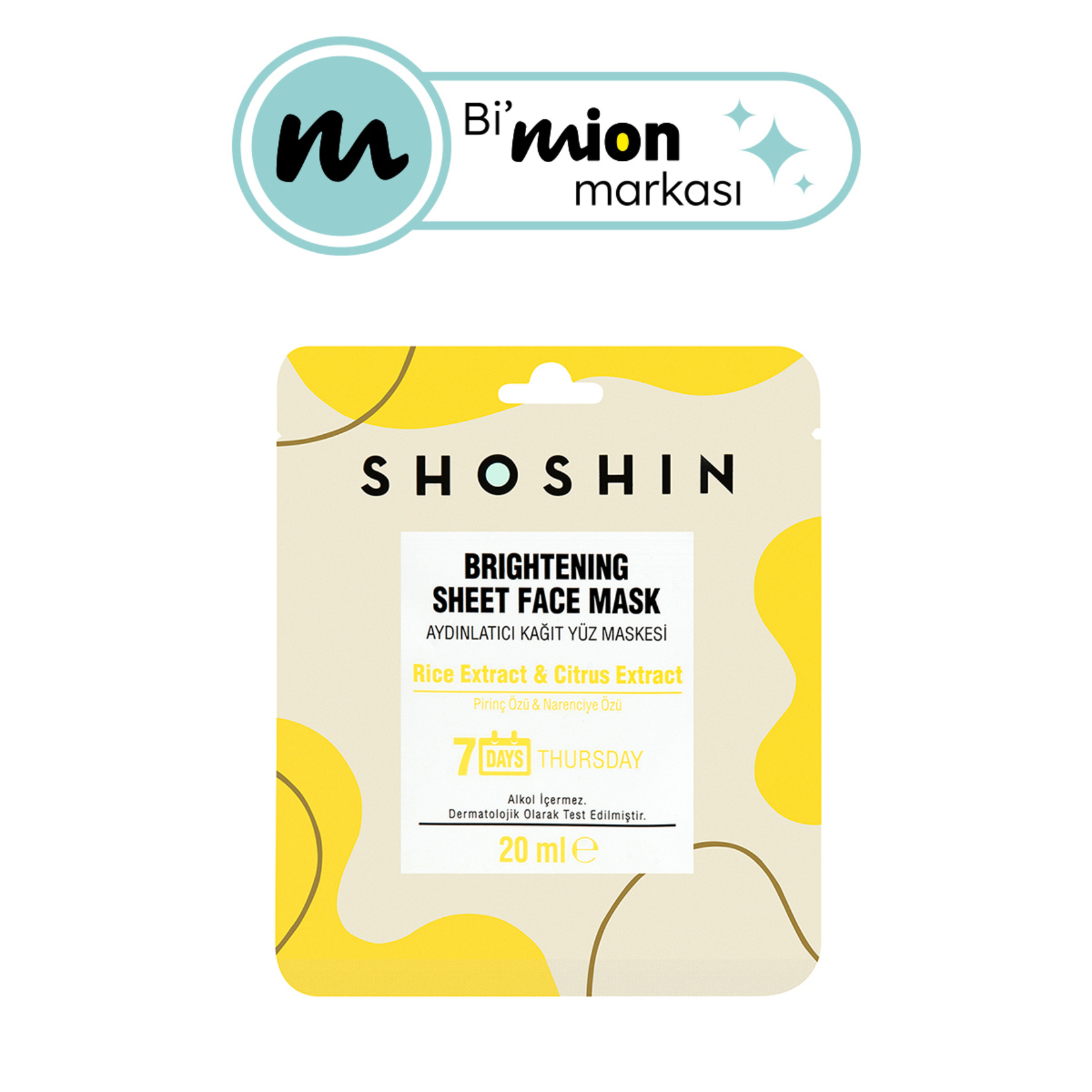 Shoshin Aydınlatıcı Kağıt Yüz Maskesi Pirinç & Narenciye Özü 20 Ml - Görsel 1