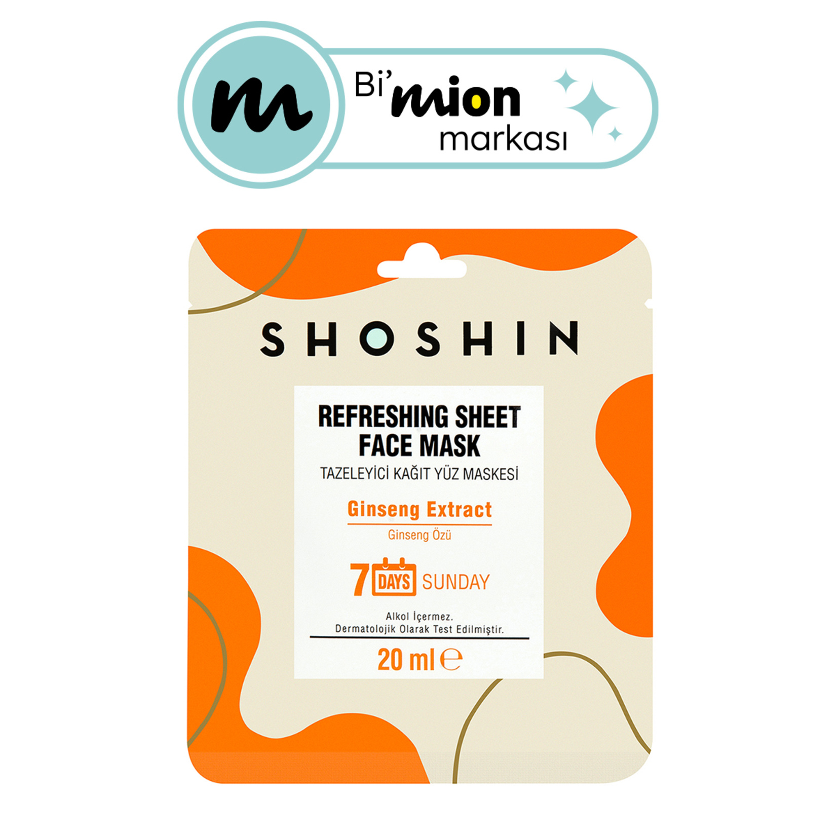 Shoshin Tazeleyici Kağıt Yüz Maskesi Ginseng Özü 20 Ml - Görsel 1