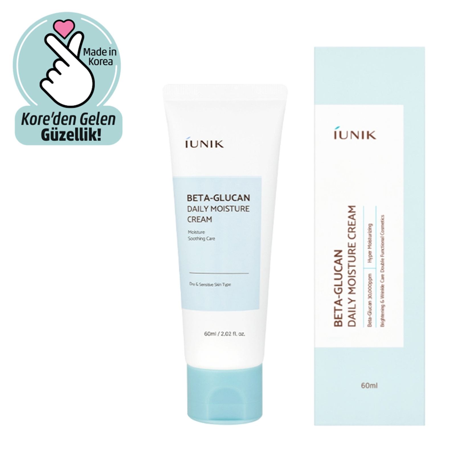 Iunik Beta Glucan Daily Moisture Cream 60 Ml - Görsel 1