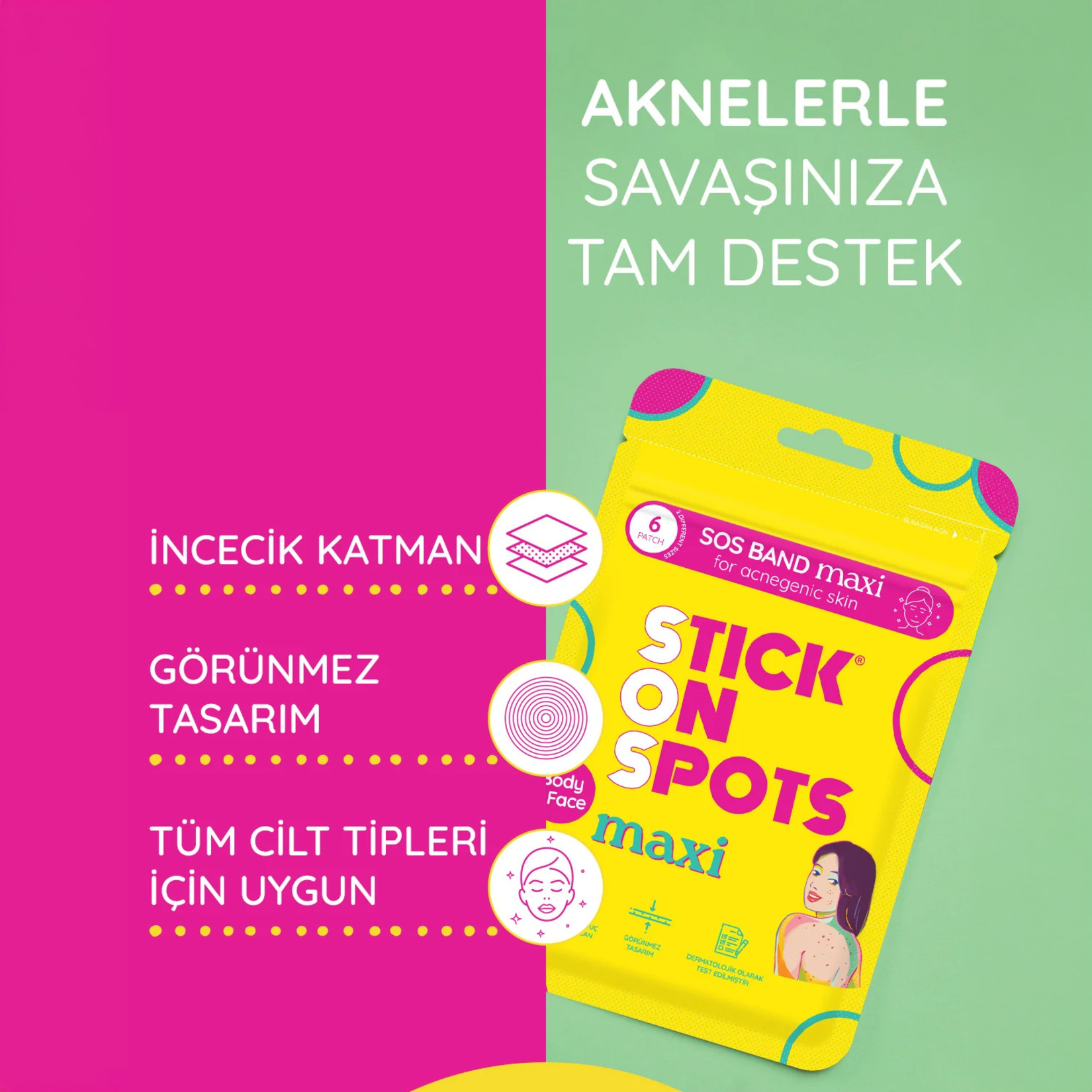 Sos Band Maxi Yüz & Vücut Akne Bandı 6'lı - Görsel 6