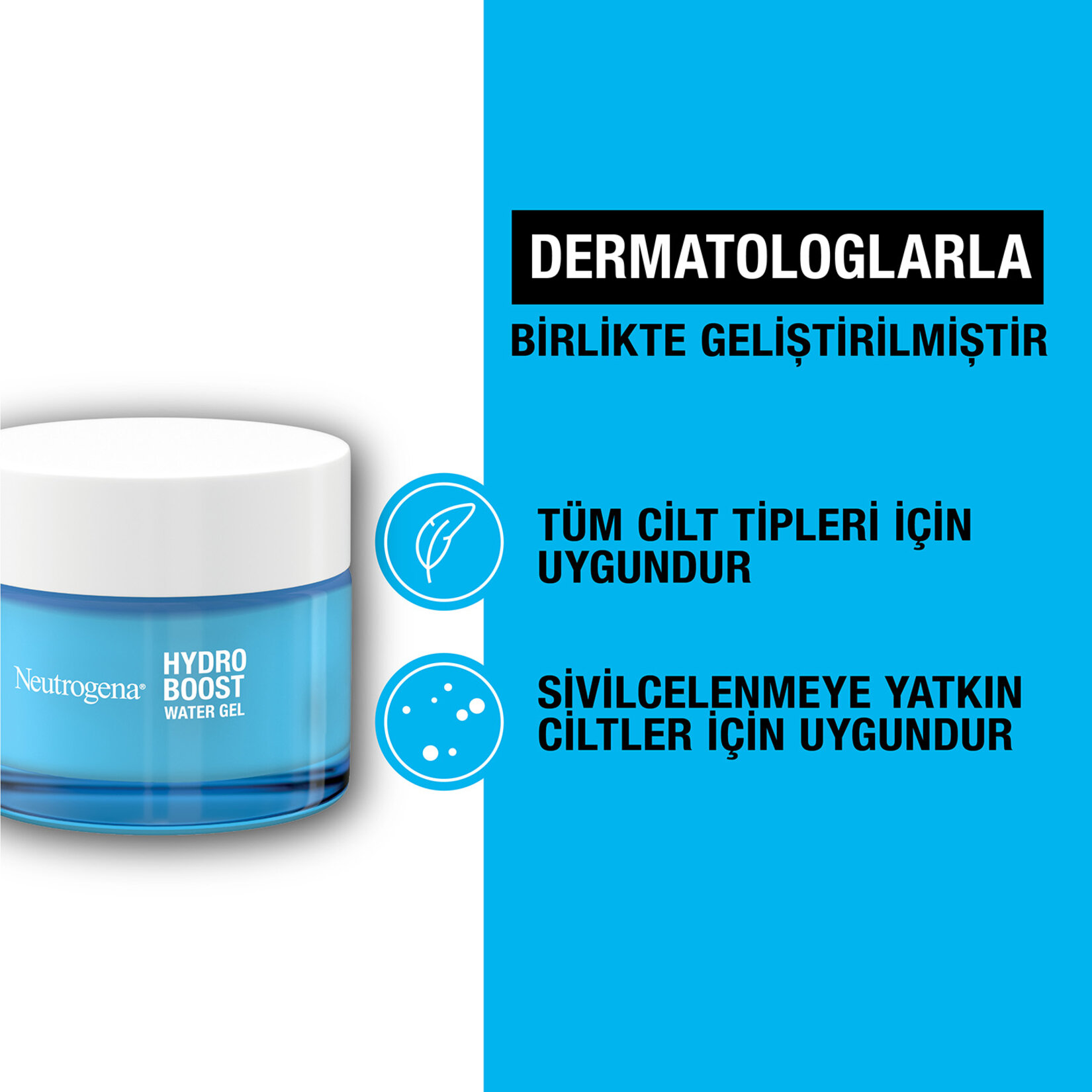 Neutrogena Hydro Boost Water Jel, Yüz Nemlendirici Normal ve Karma Ciltler, 50ml - Görsel 4